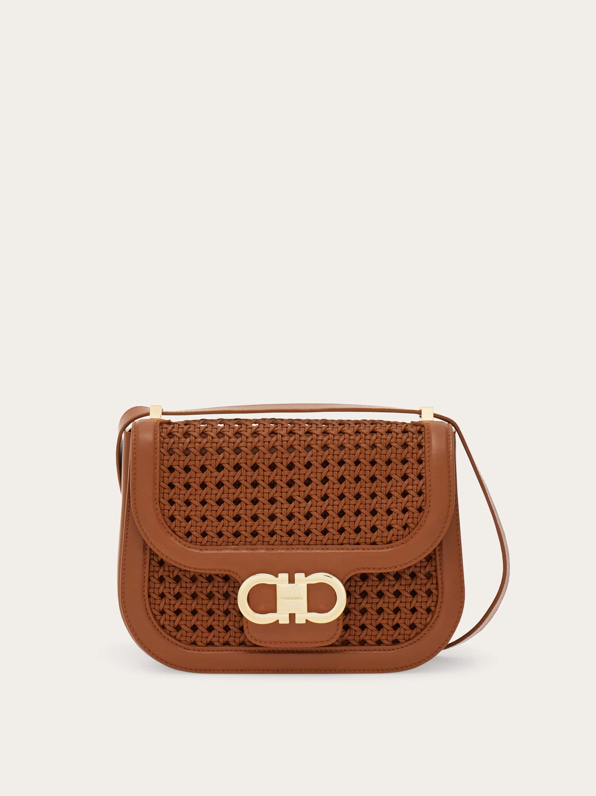 Ferragamo Donna Borsa a tracolla North-South Double Gancini (XS) Marrone