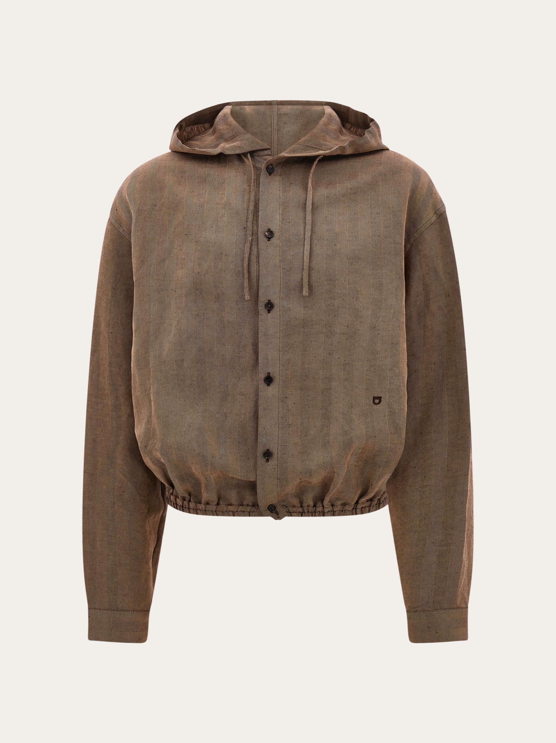 Ferragamo Men Hooded lightweight blouson Brown