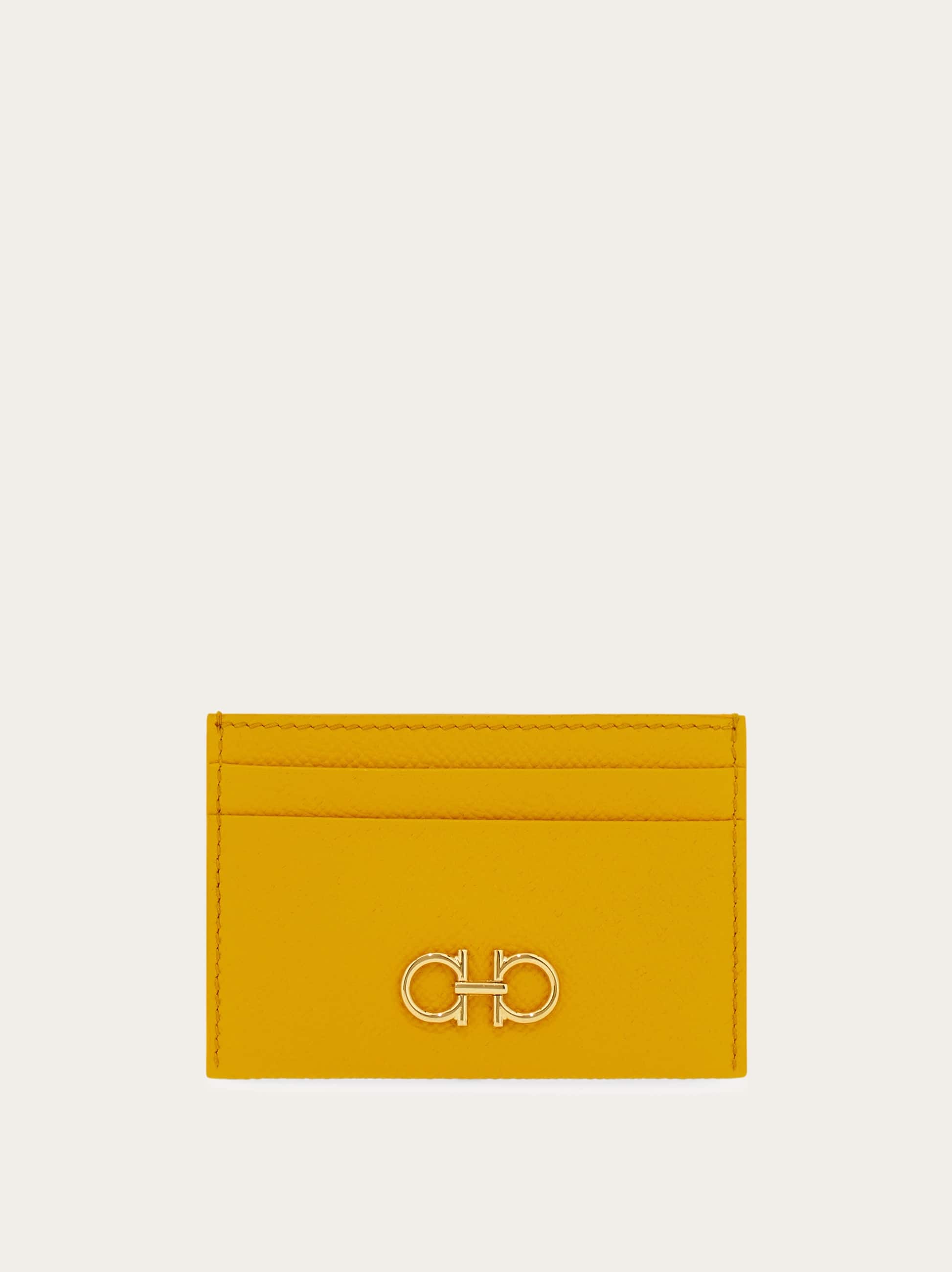Ferragamo Donna Porta carte di credito Gancini Giallo