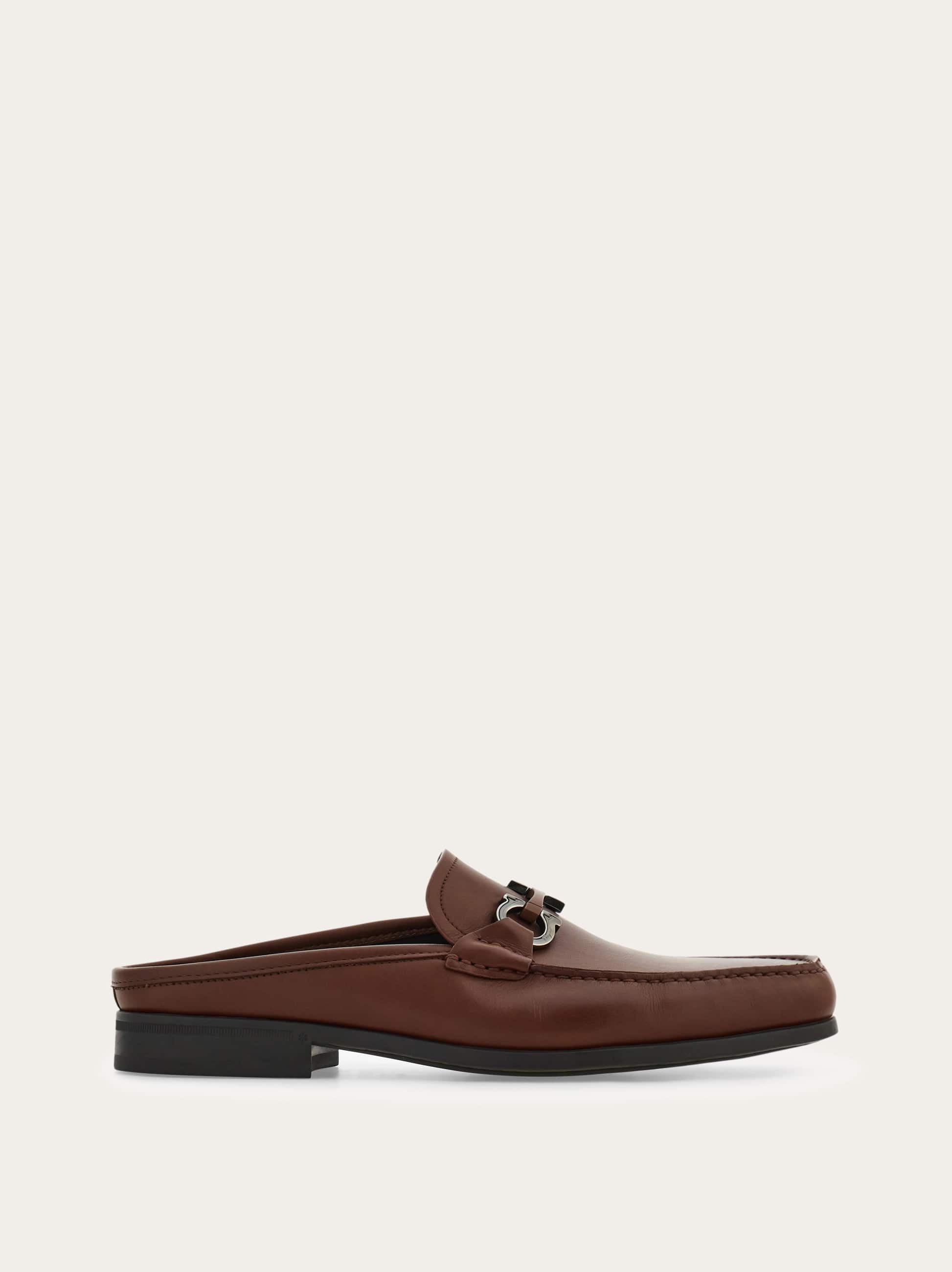 Ferragamo Uomo Mule ornamento Gancini Marrone Taglia 40