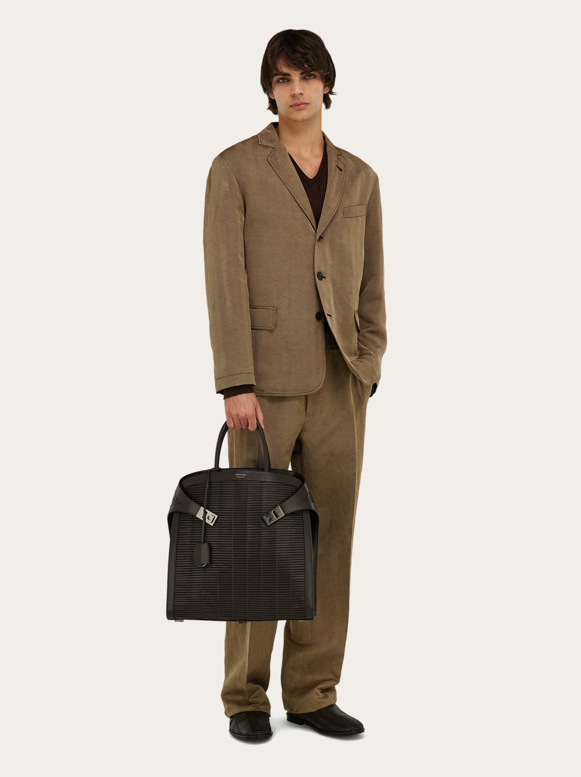  Ferragamo Herren Hug Totebag Braun 