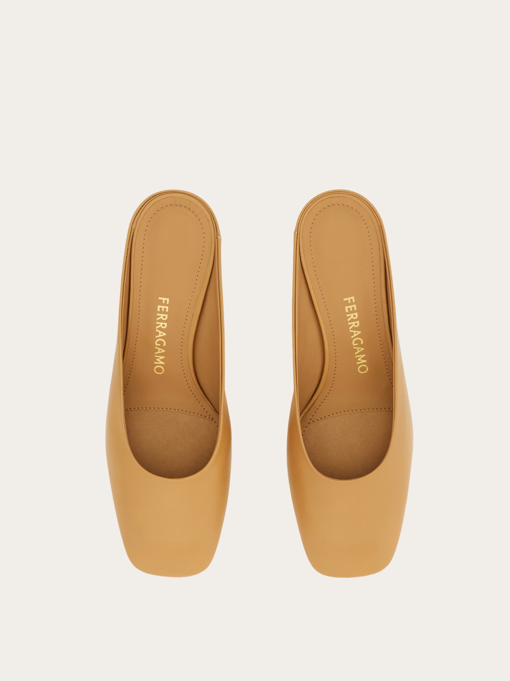  Ferragamo Damen Mule Mit Skulpturalem S-absatz Beige Größe 35.5 