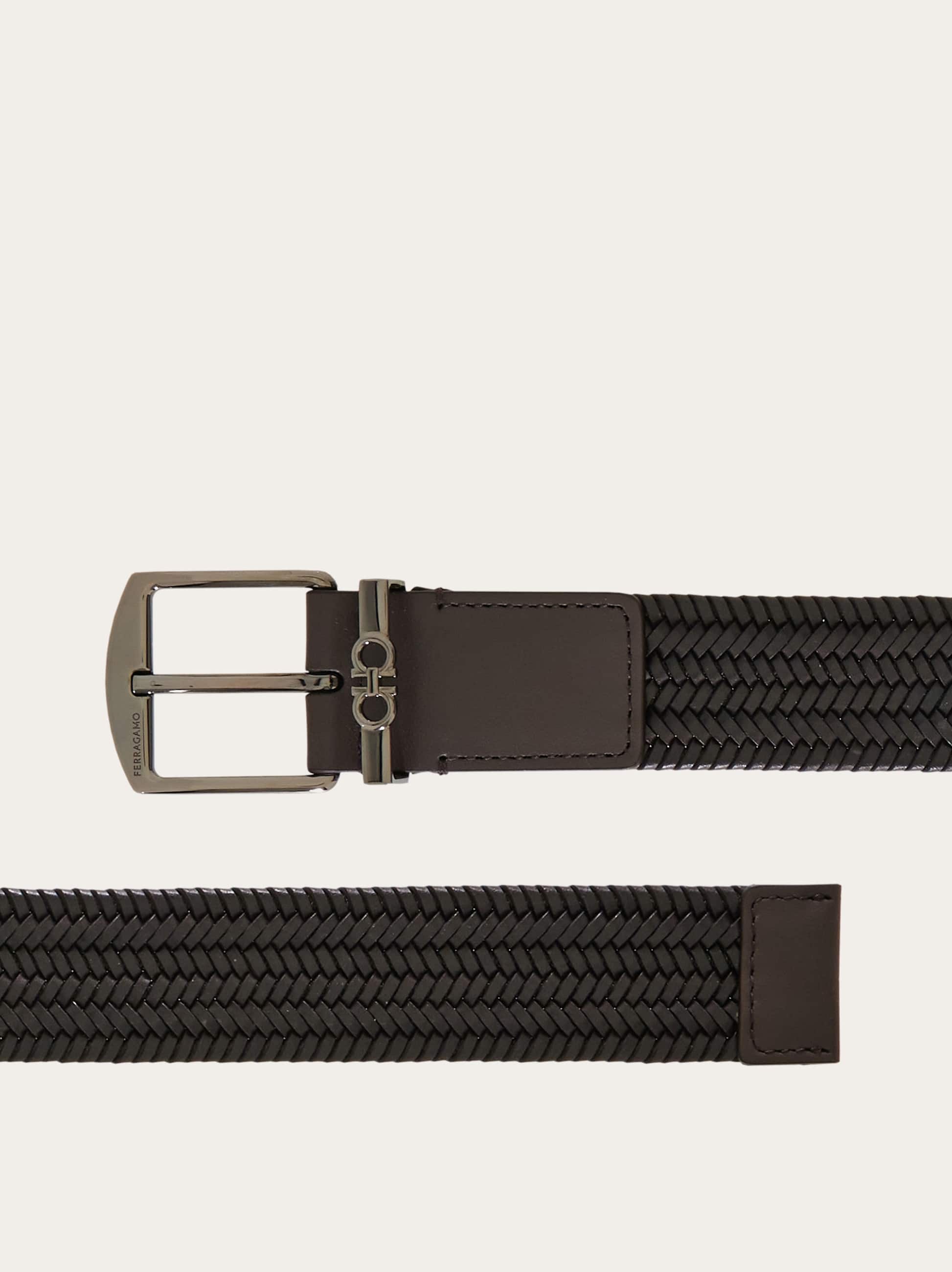  Ferragamo Herren Flechtgürtel Braun 