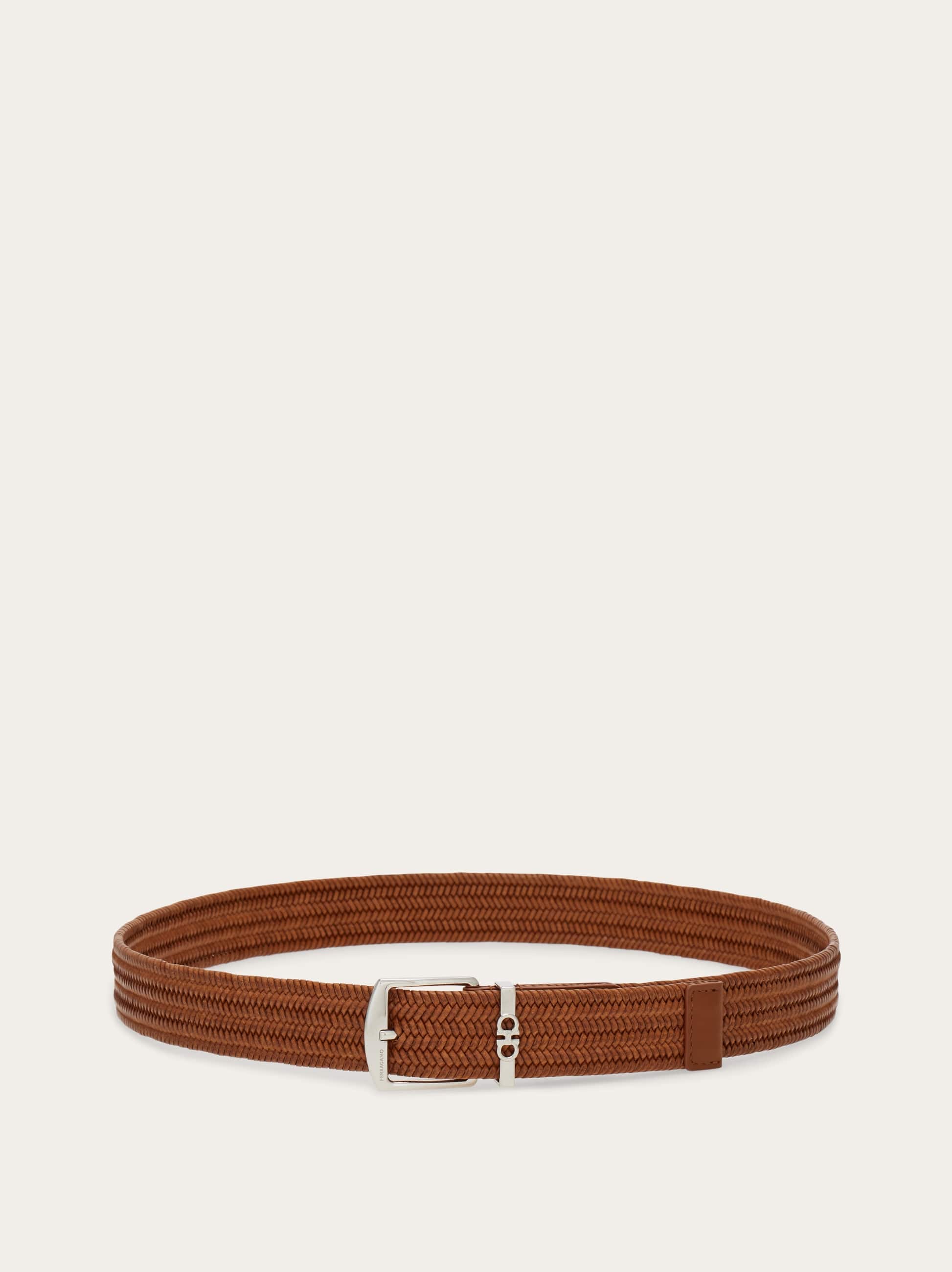  Ferragamo Herren Flechtgürtel Braun 