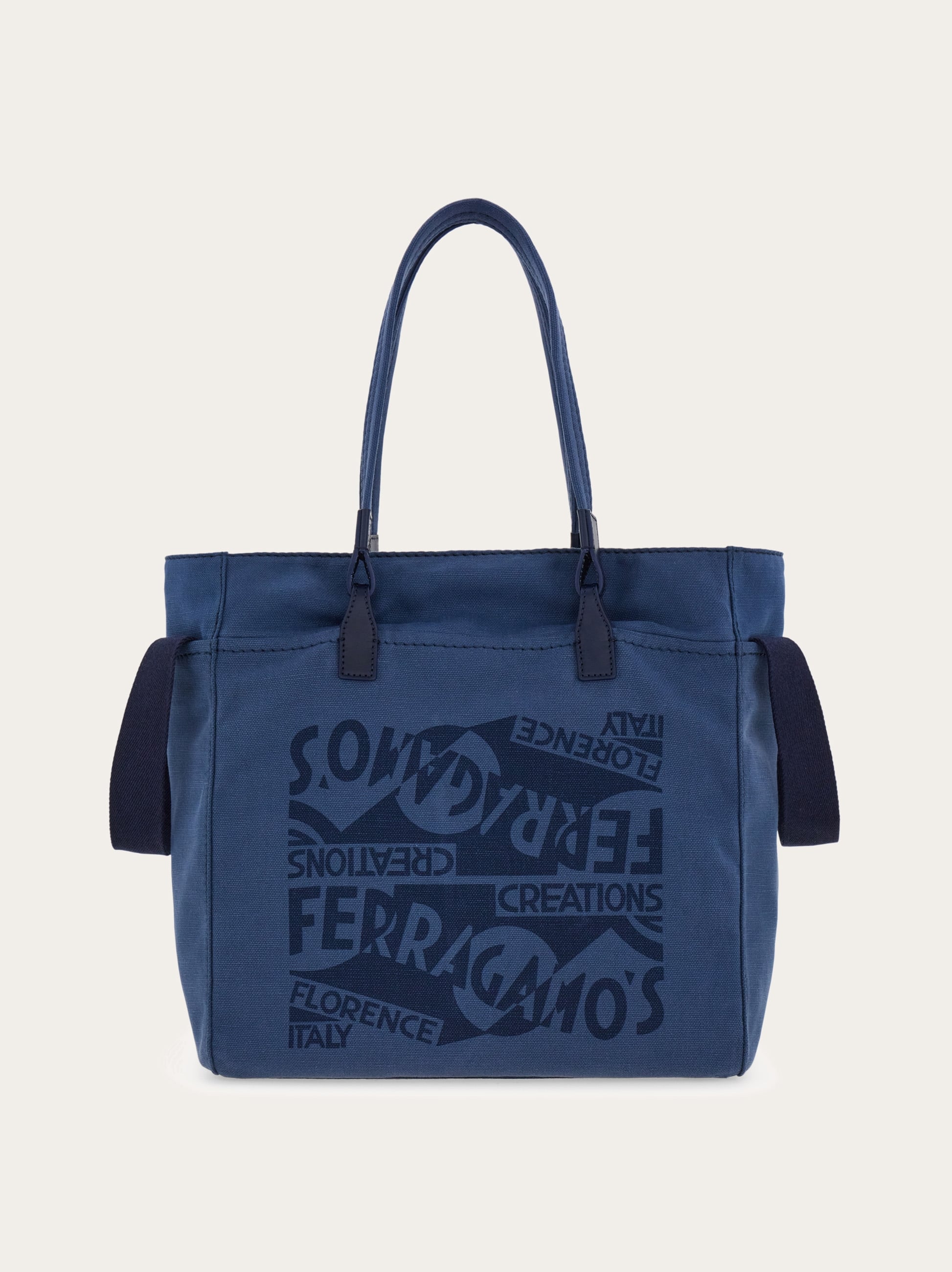 Ferragamo Uomo Tote bag logo Blu