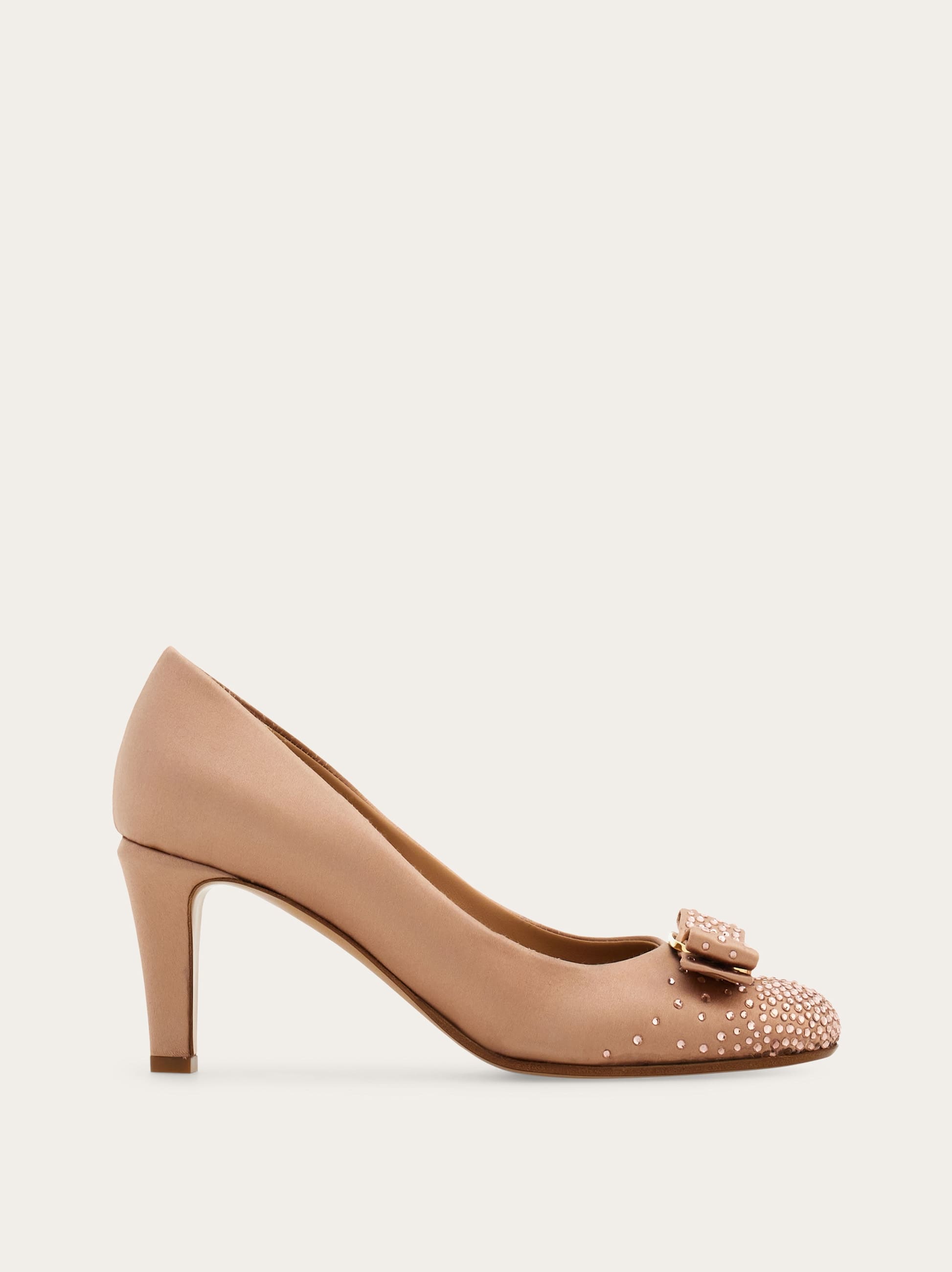 Ferragamo Donna Décolleté fiocco Vara con cristalli Beige Taglia 36