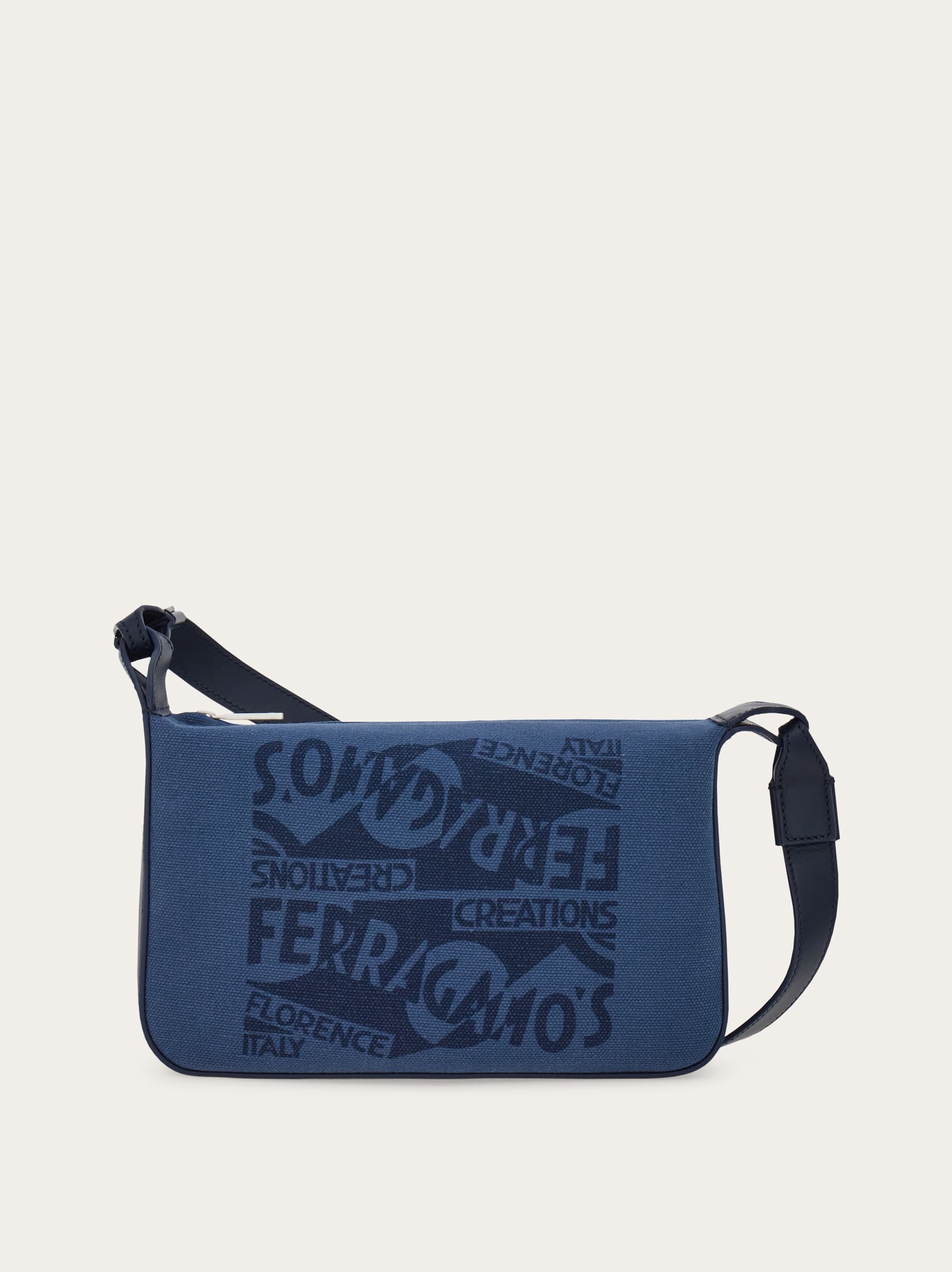 Ferragamo Uomo Borsa a tracolla con logo Blu
