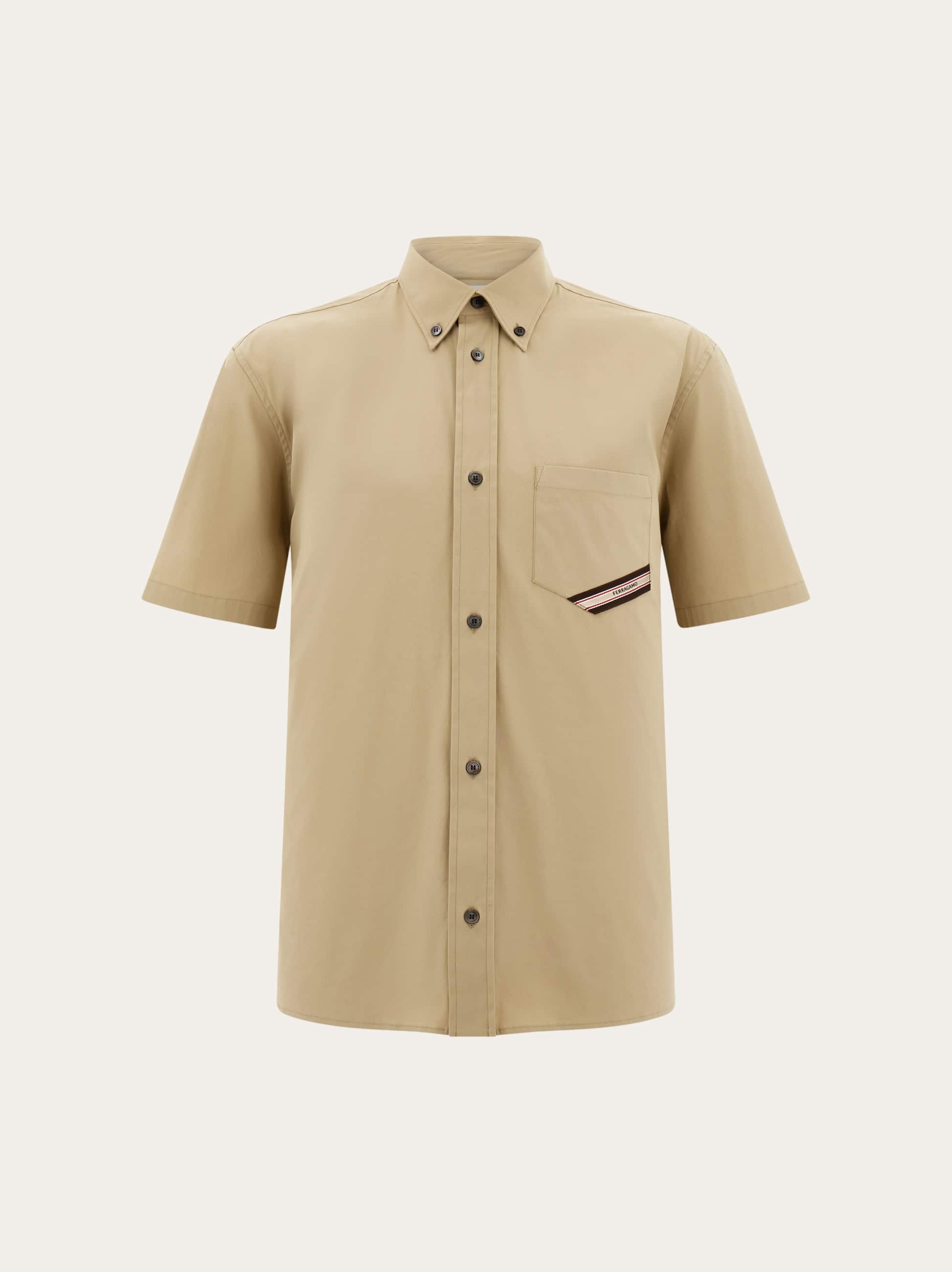 Ferragamo Uomo Camicia a manica corta Beige
