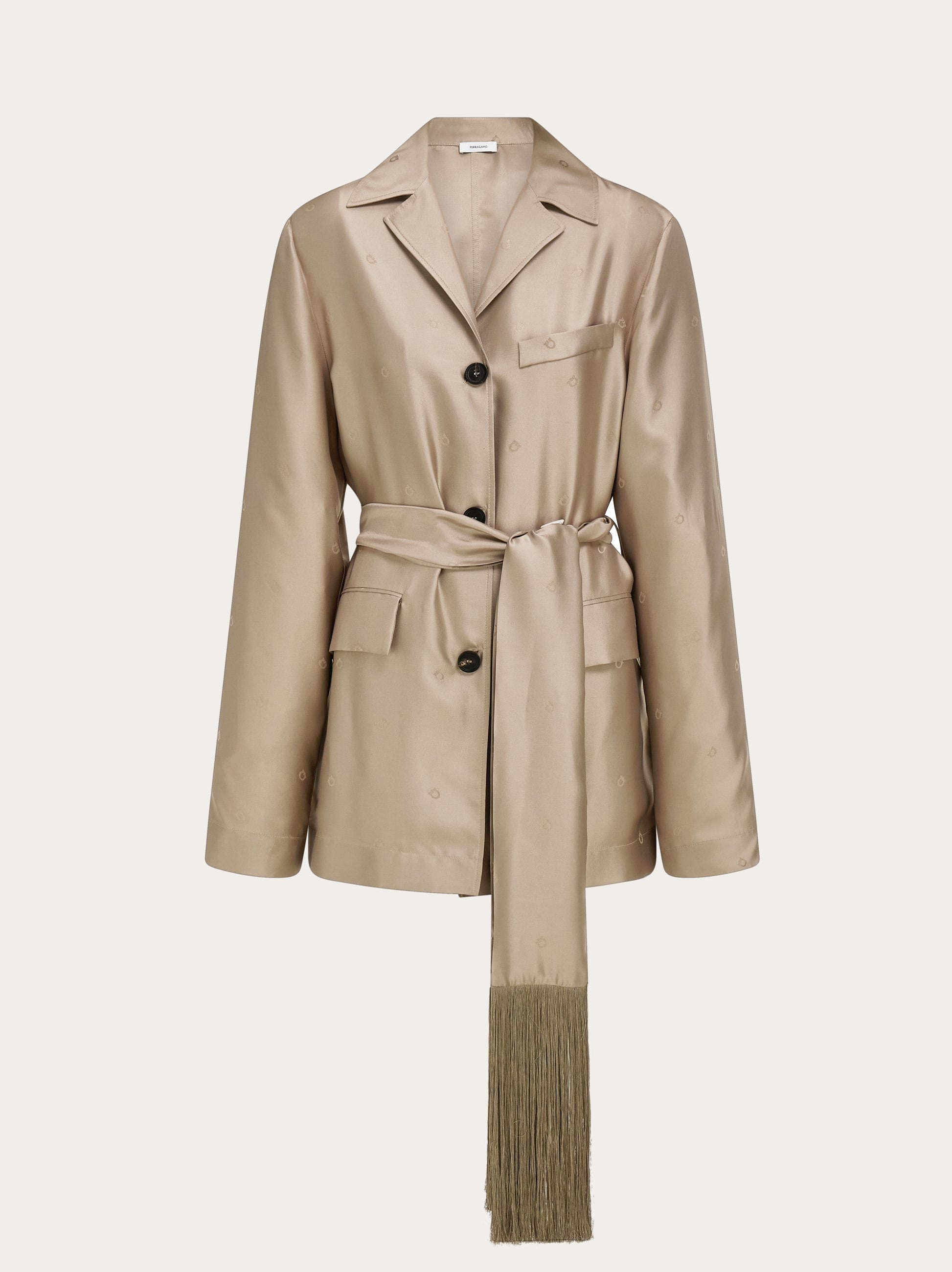 Ferragamo Donna Over shirt jacquard Marrone