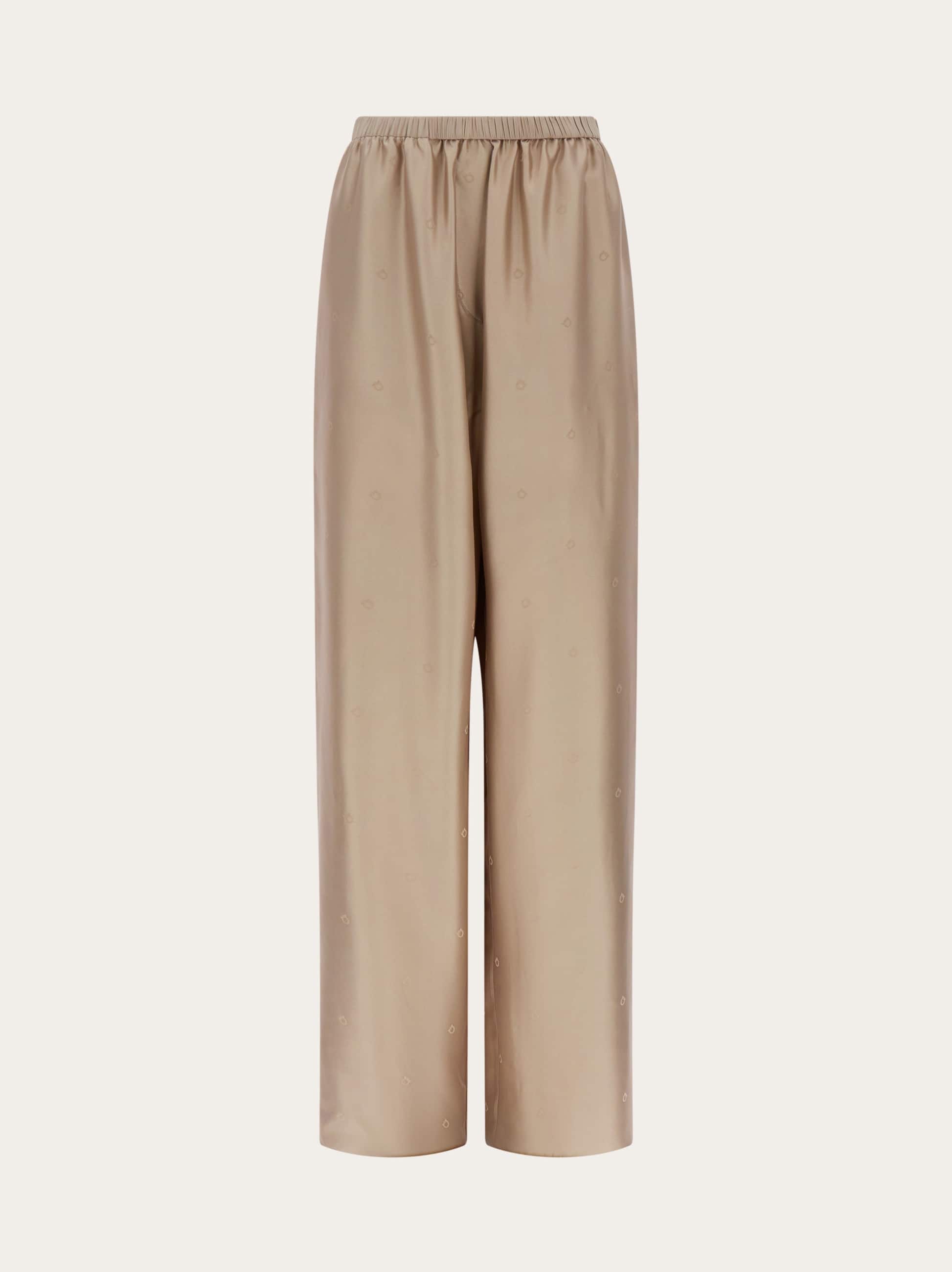 Ferragamo Donna Pantaloni in seta Marrone
