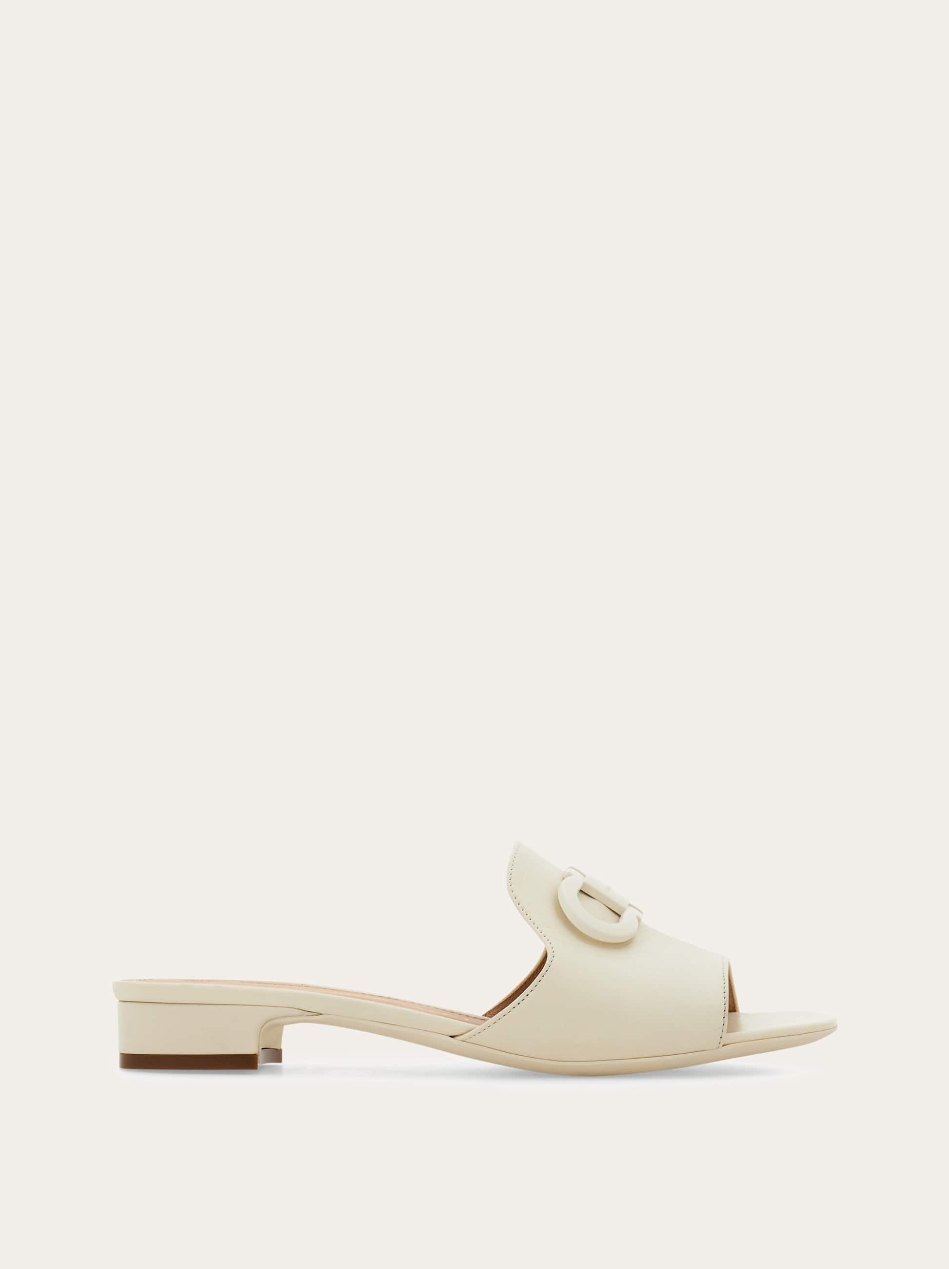 Ferragamo Donna Slide Gancini Bianco Taglia 37