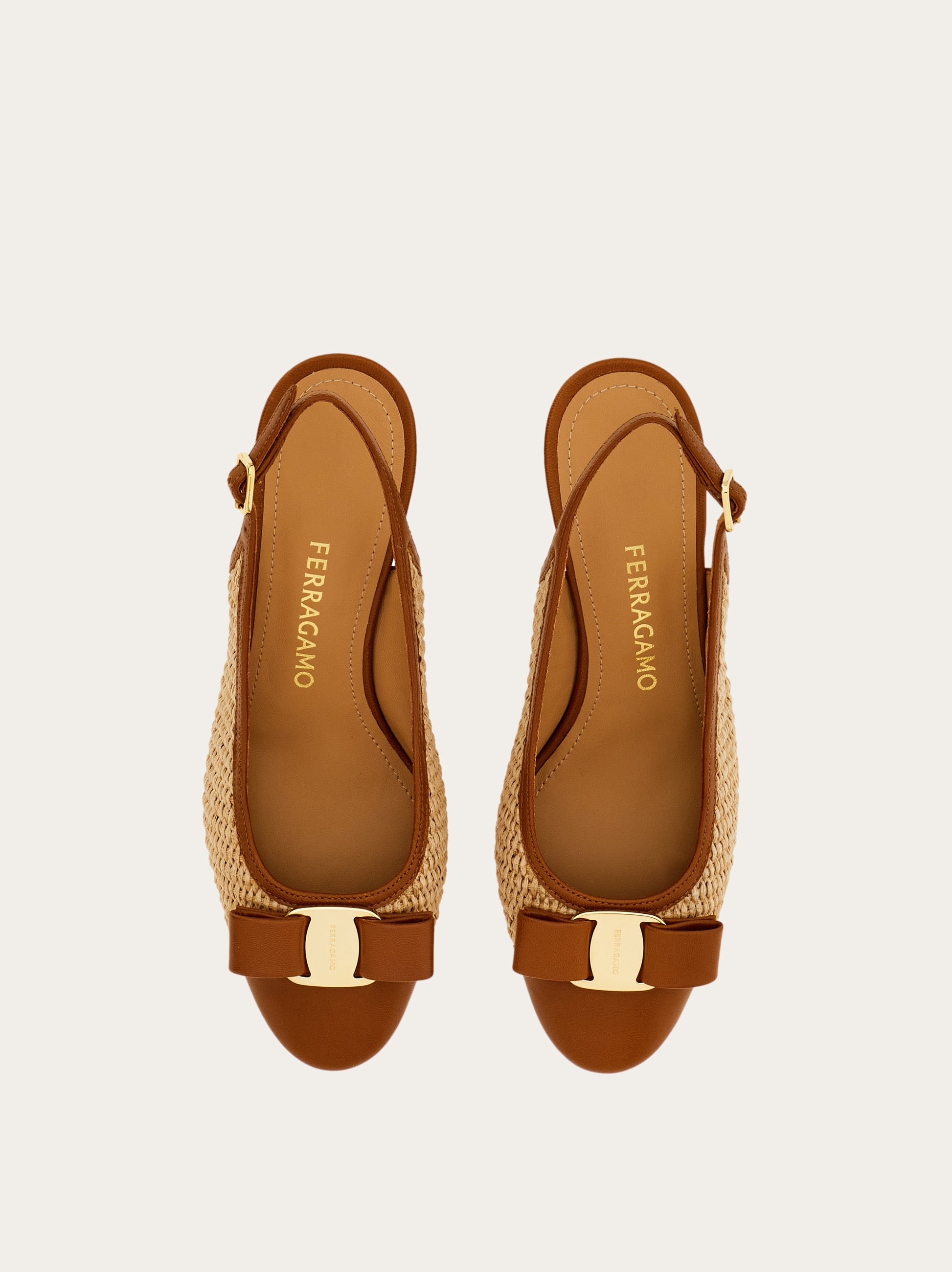  Ferragamo Damen Slingback Mit Vara-schleife Braun Größe 35 