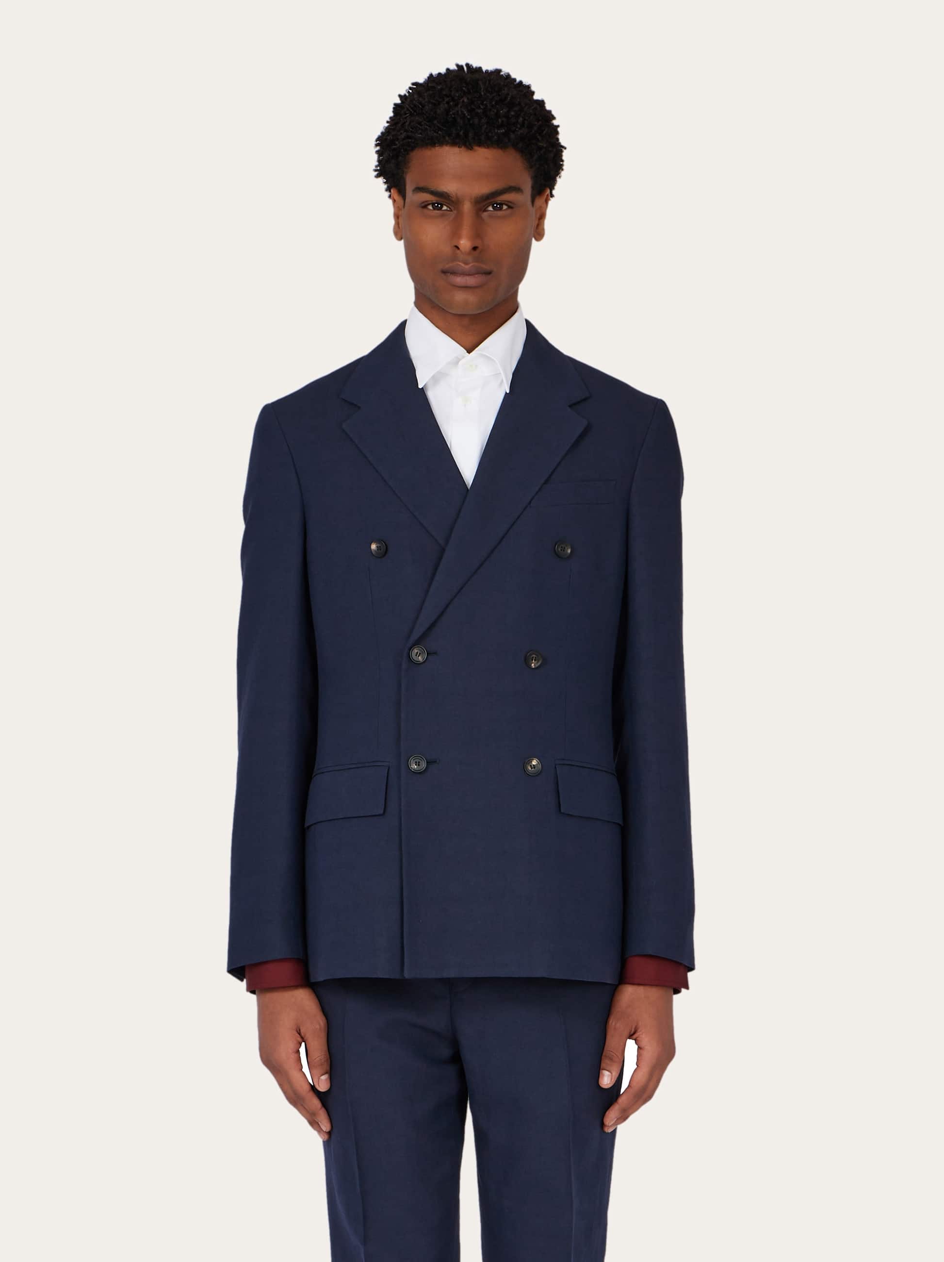  Ferragamo Herren Zweireihiger Sakko Blau 