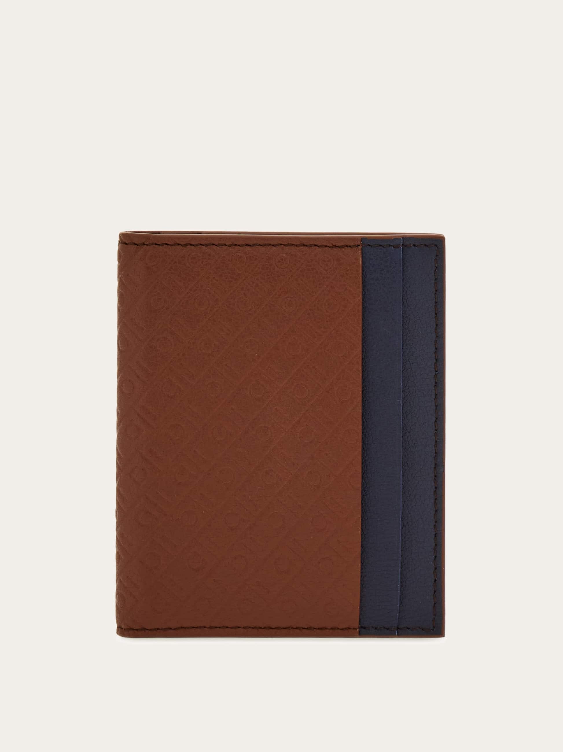 Ferragamo Monogram Credit Card Holder In Brown