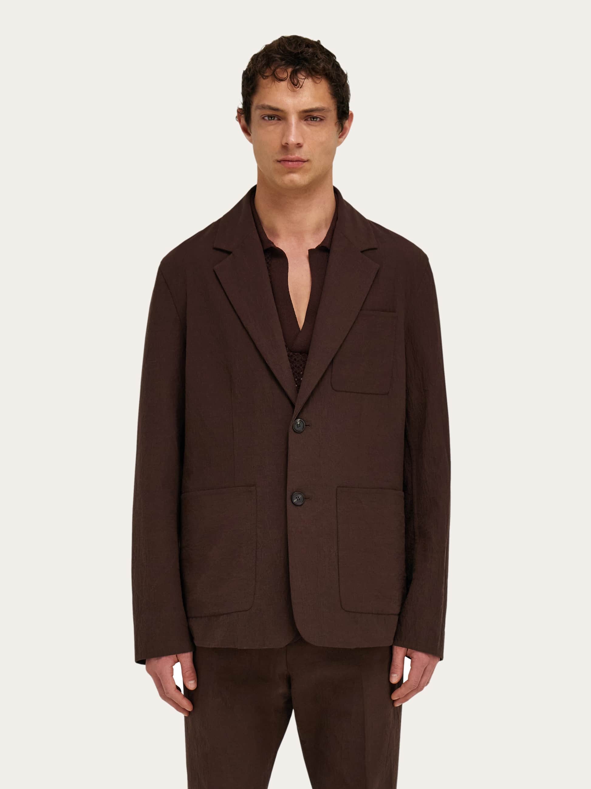  Ferragamo Herren Einreihiger Blazer Braun 