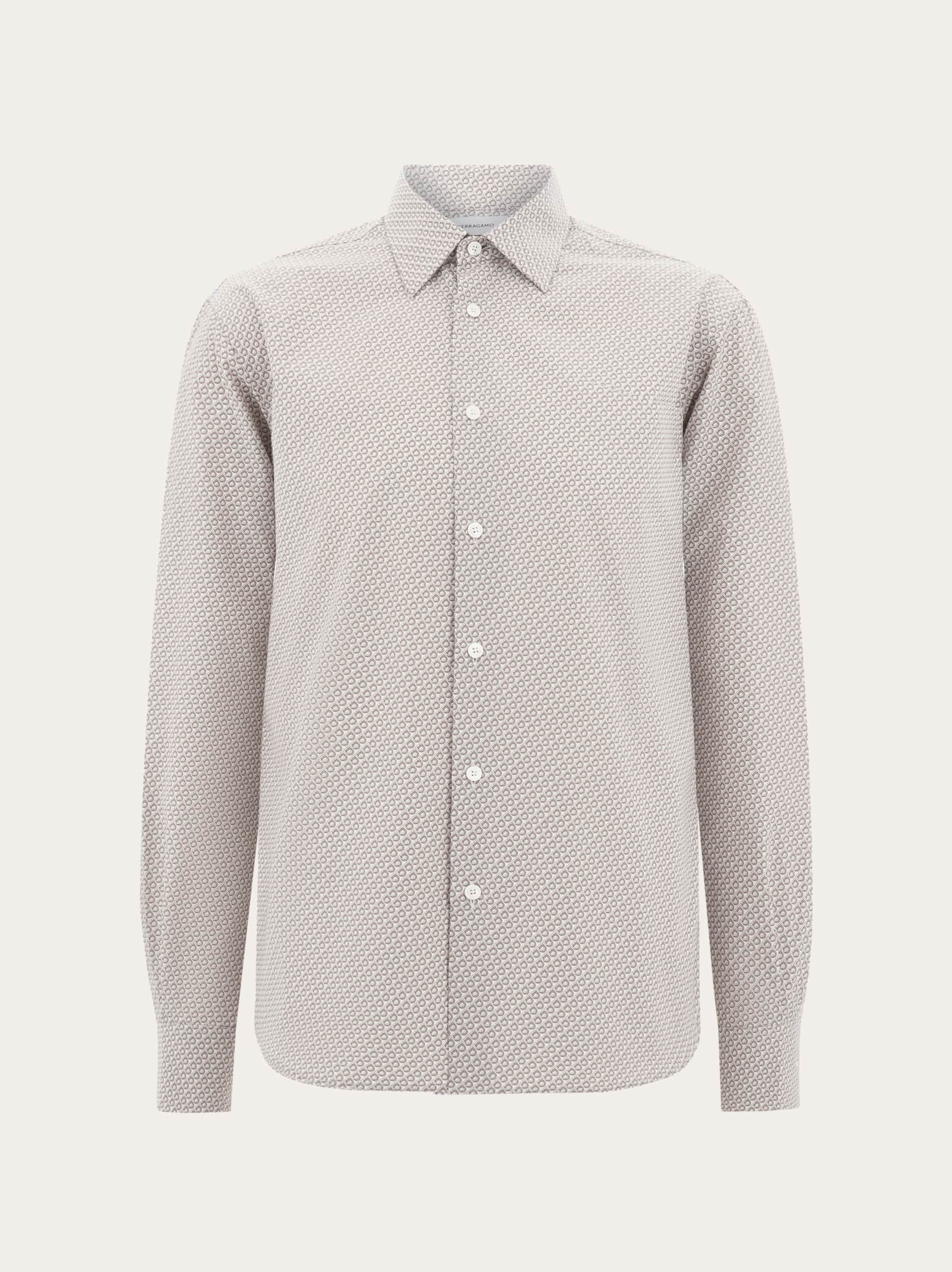 Ferragamo Uomo Camicia Ferragamo Monogram Bianco