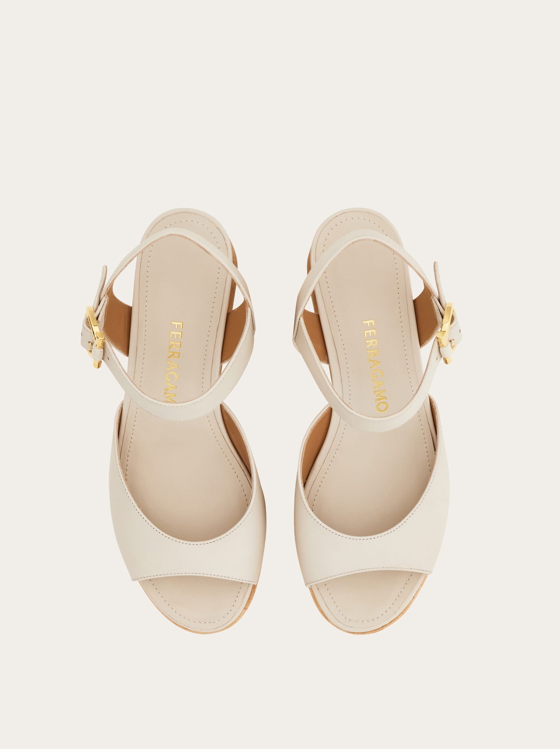  Ferragamo Damen Plateausandale Weiß Größe 36 
