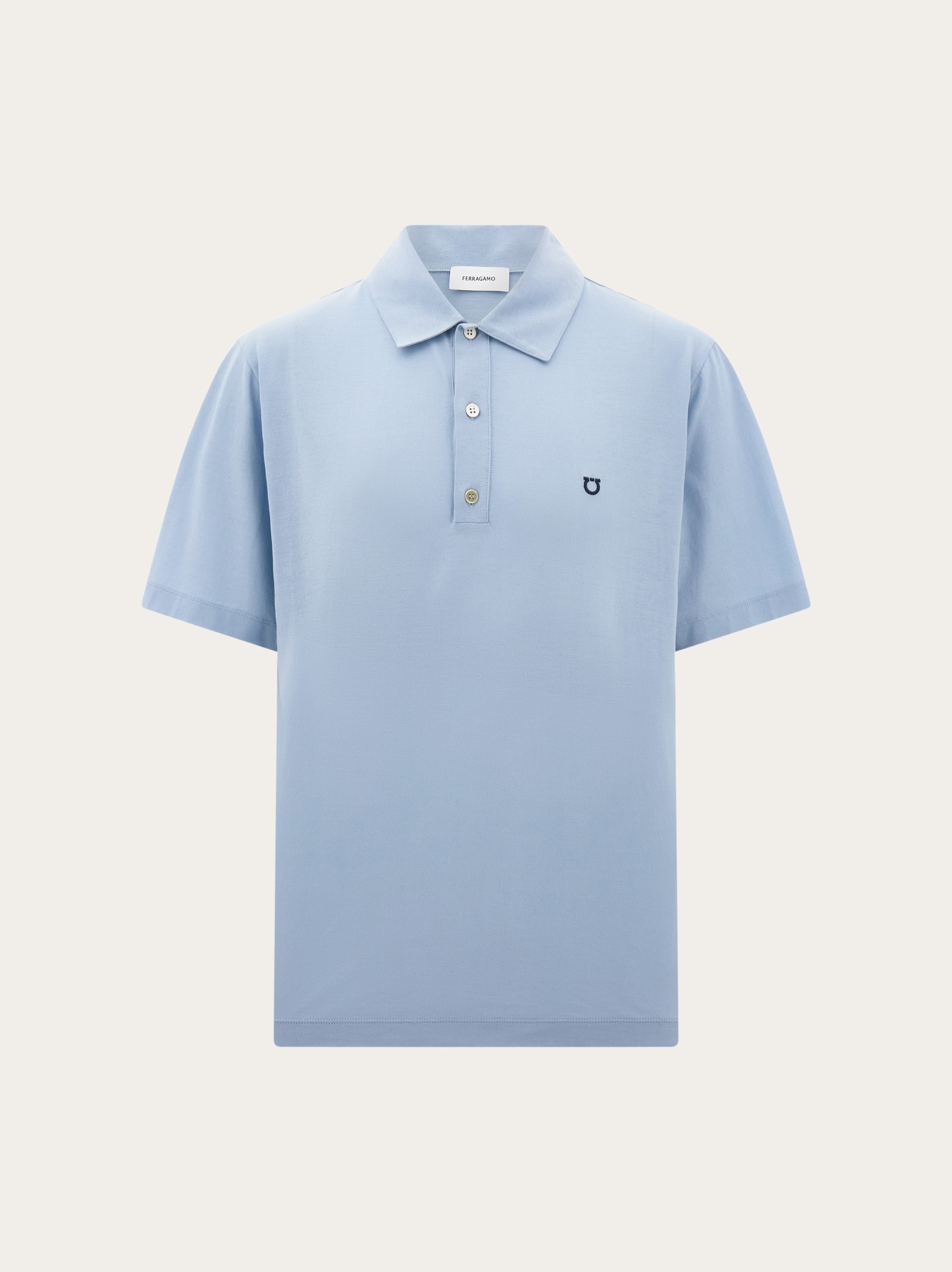 Ferragamo Uomo Polo a manica corta in jersey Blu