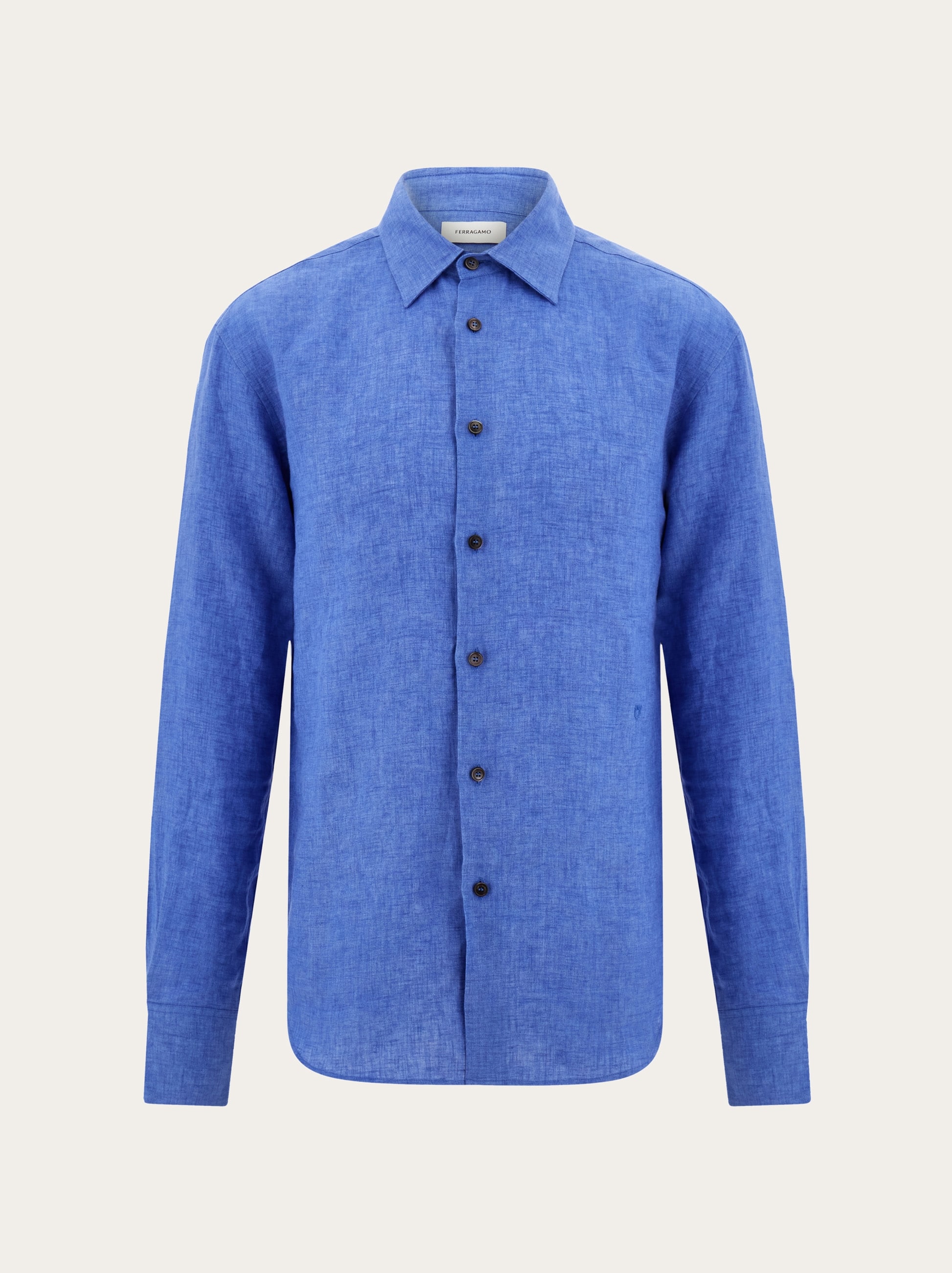 Ferragamo Uomo Camicia in popeline Blu