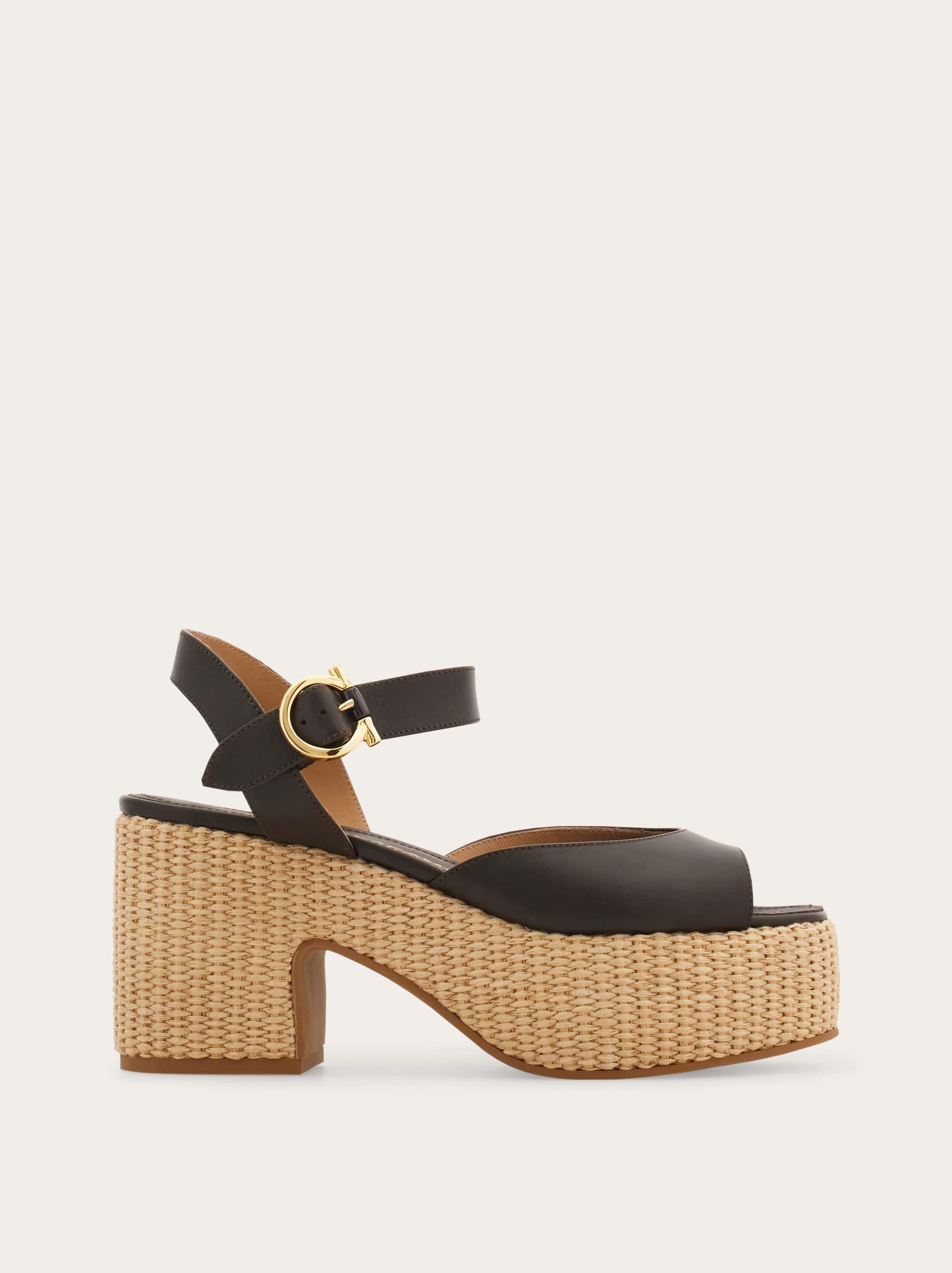 Ferragamo Platform Sandal In Black