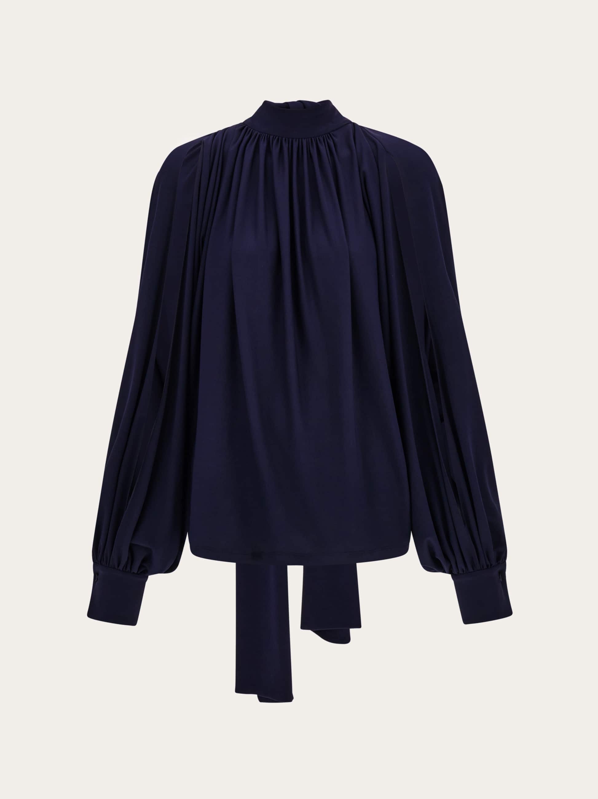 Ferragamo Women Gathered top with shoulder slit detail Blue