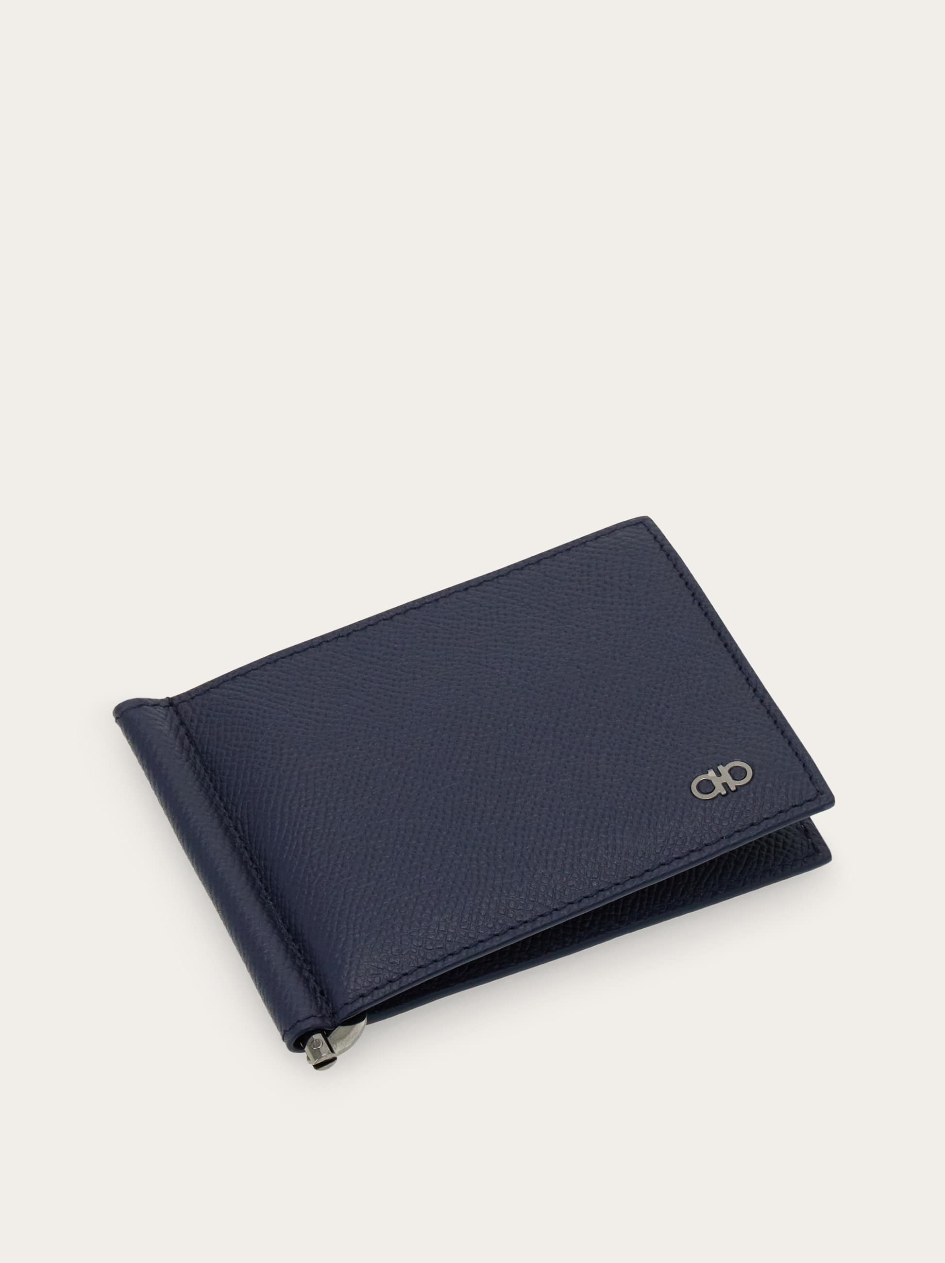 Ferragamo Herren Gancini Brieftasche Mit Clip Blau 