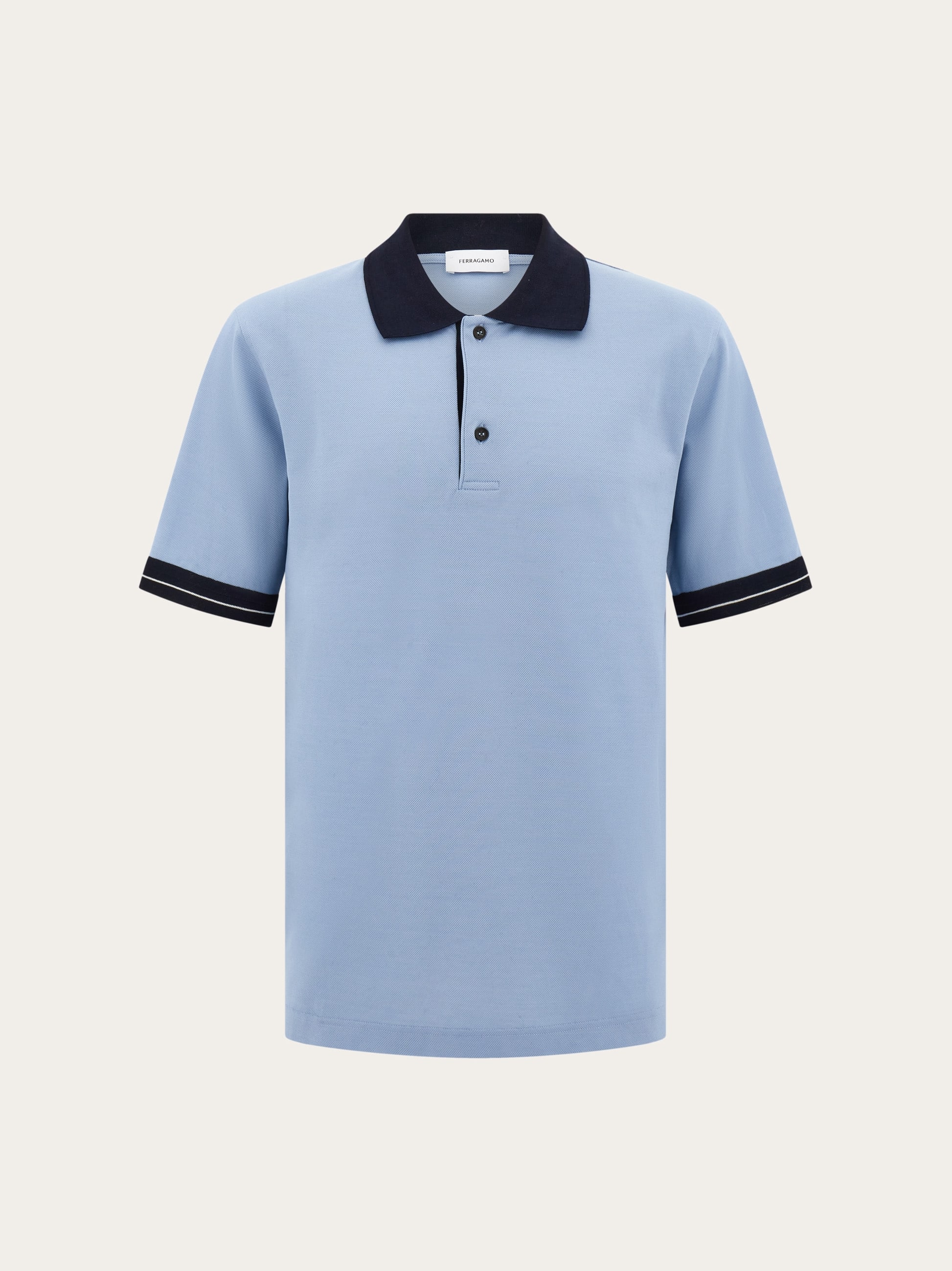 Ferragamo Men Short sleeve polo shirt Blue