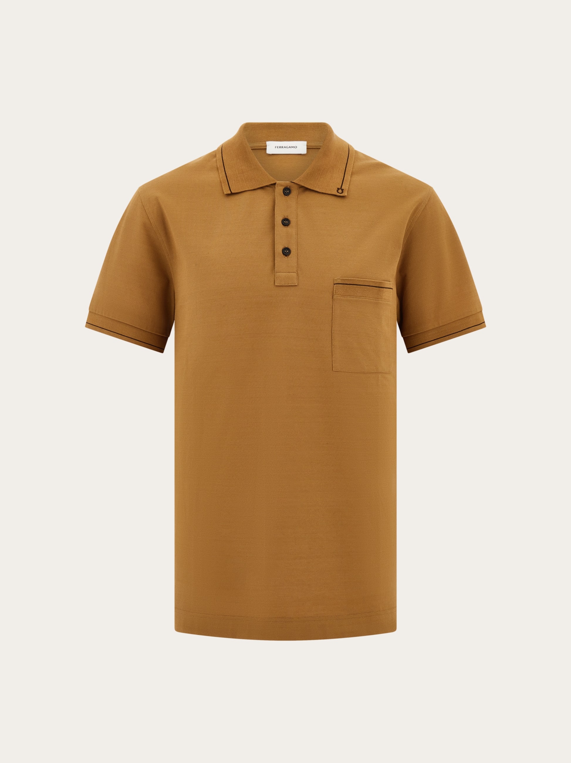 Ferragamo Uomo Polo con Gancini Beige