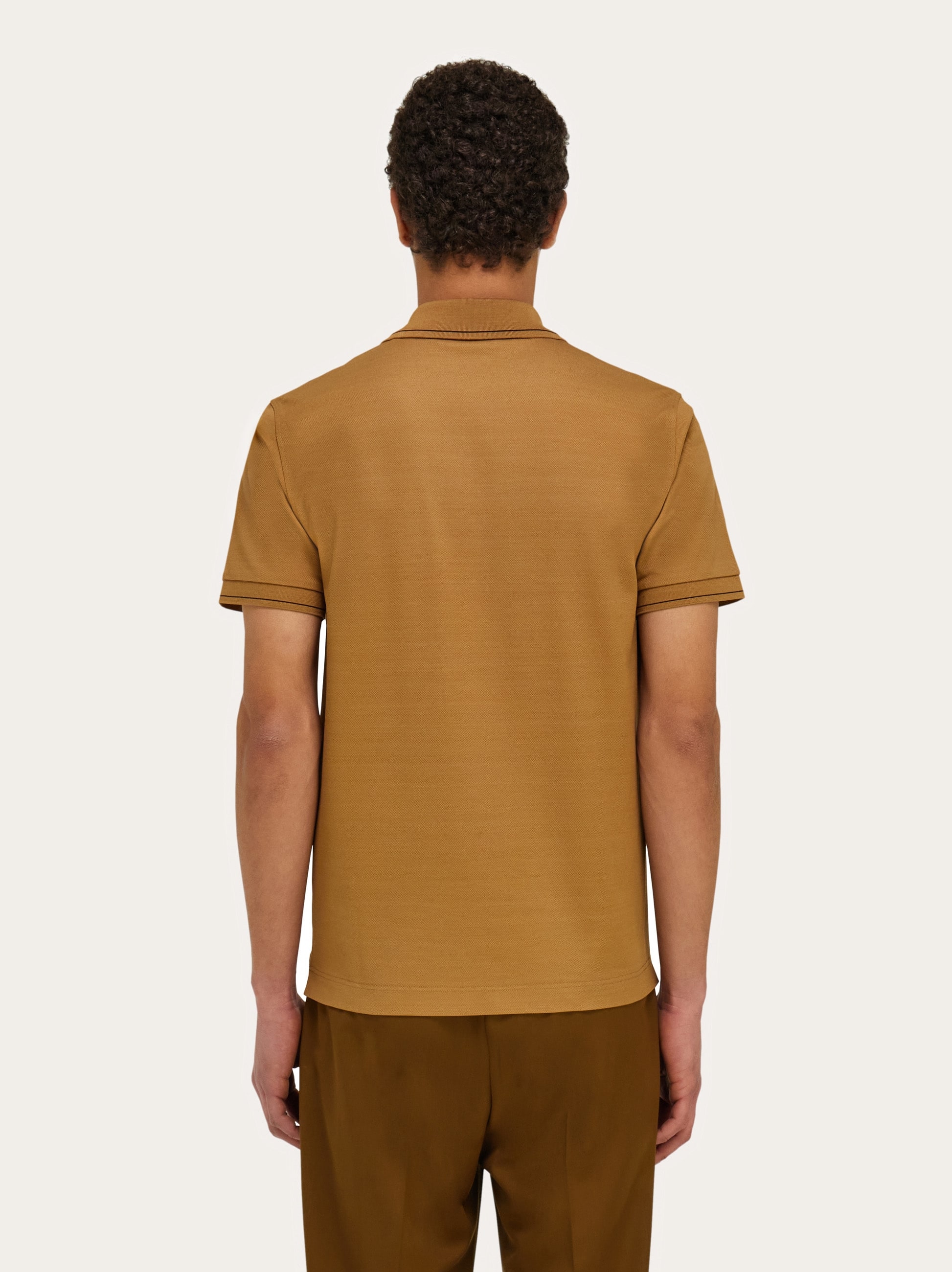  Ferragamo Herren Polohemd Mit Gancini Beige 
