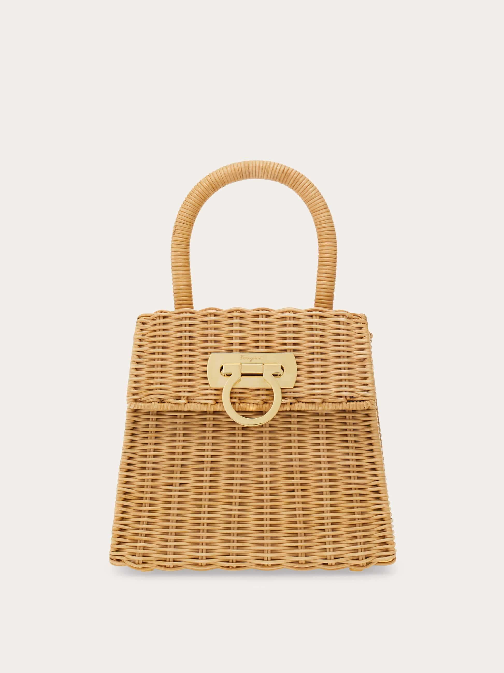 Ferragamo Donna Iconic Top Handle (S) Beige