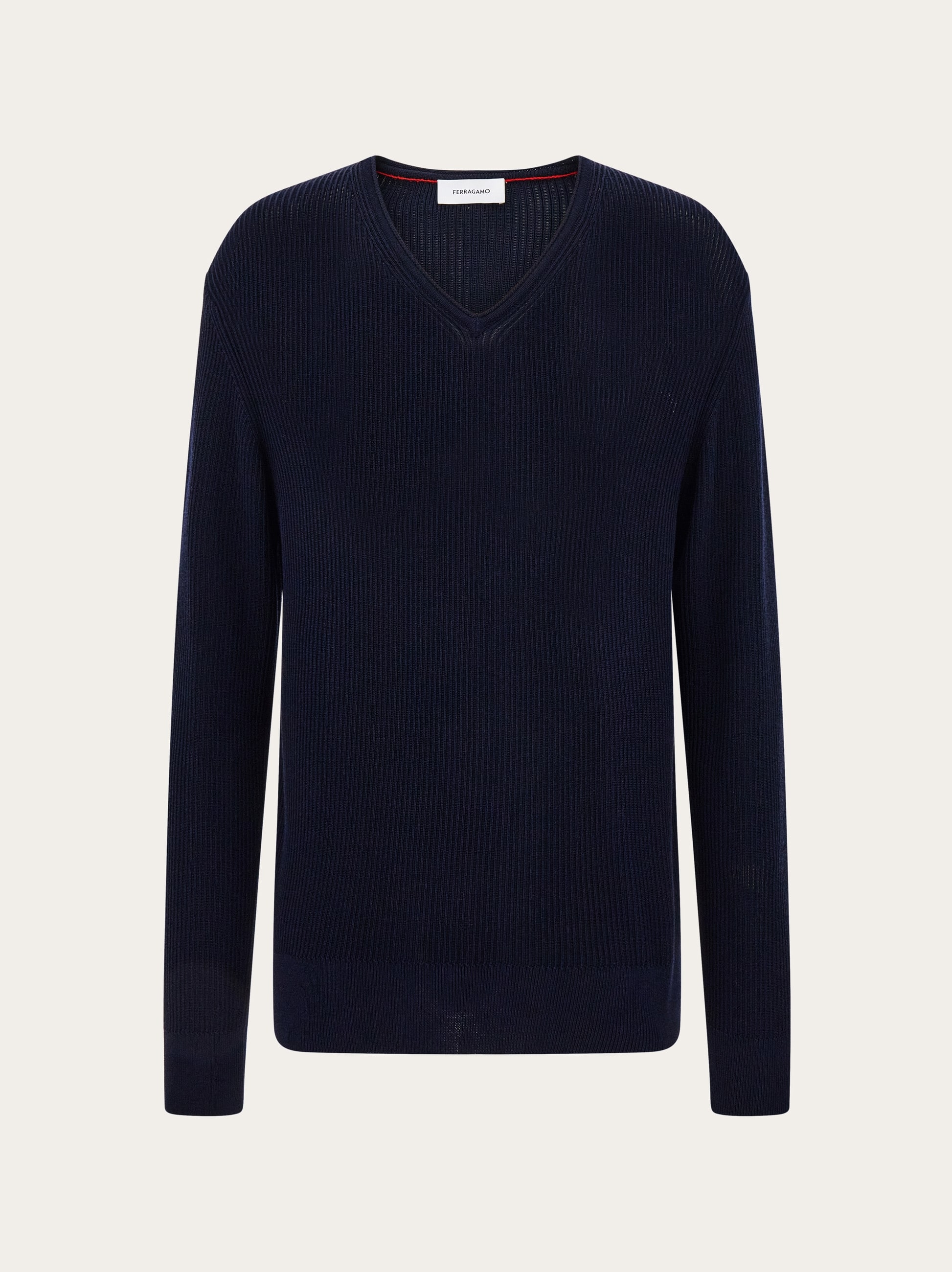 Ferragamo Uomo Maglia con collo a V Blu