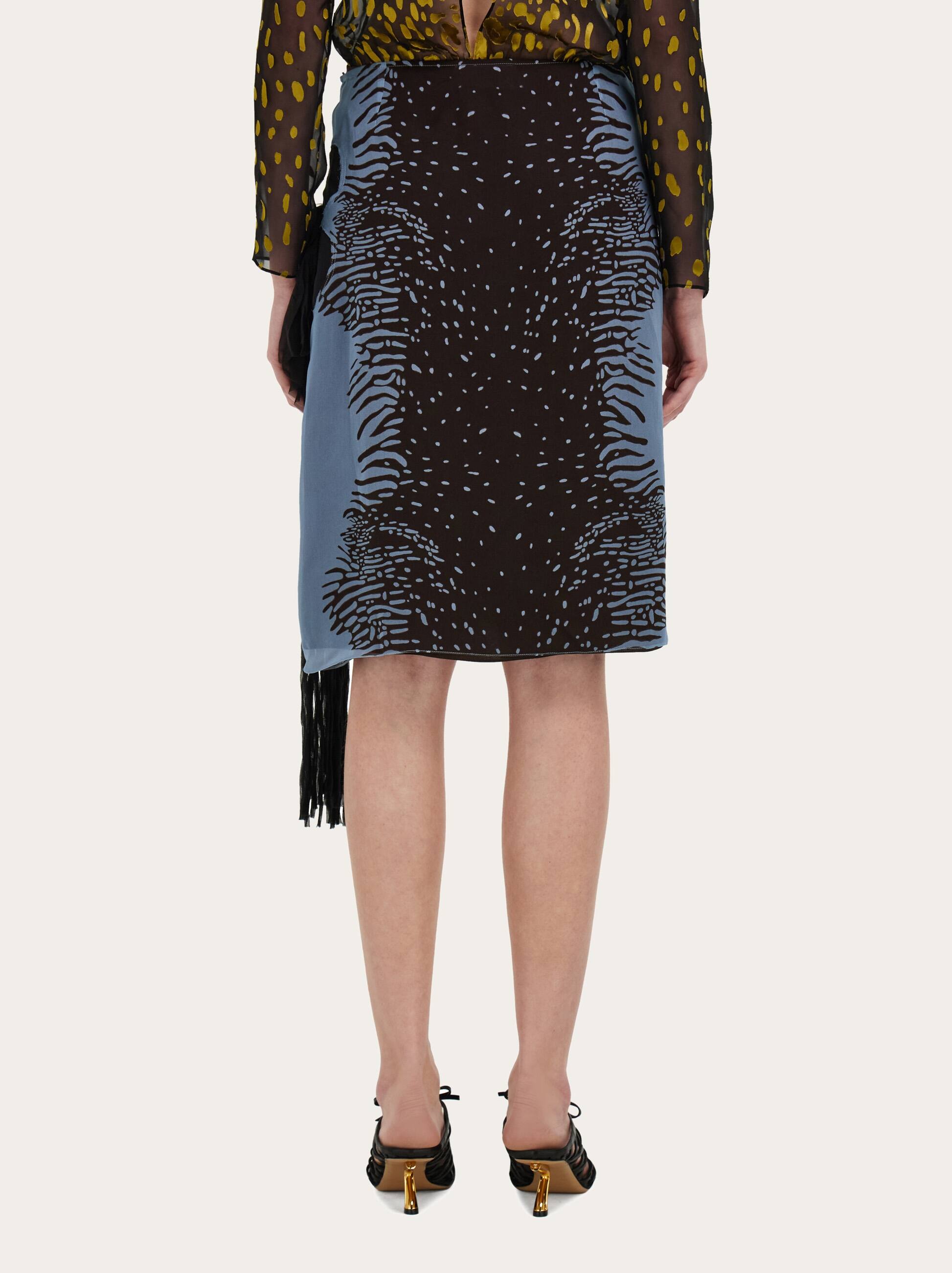  Ferragamo Damen Rock Mit Blume Blau 