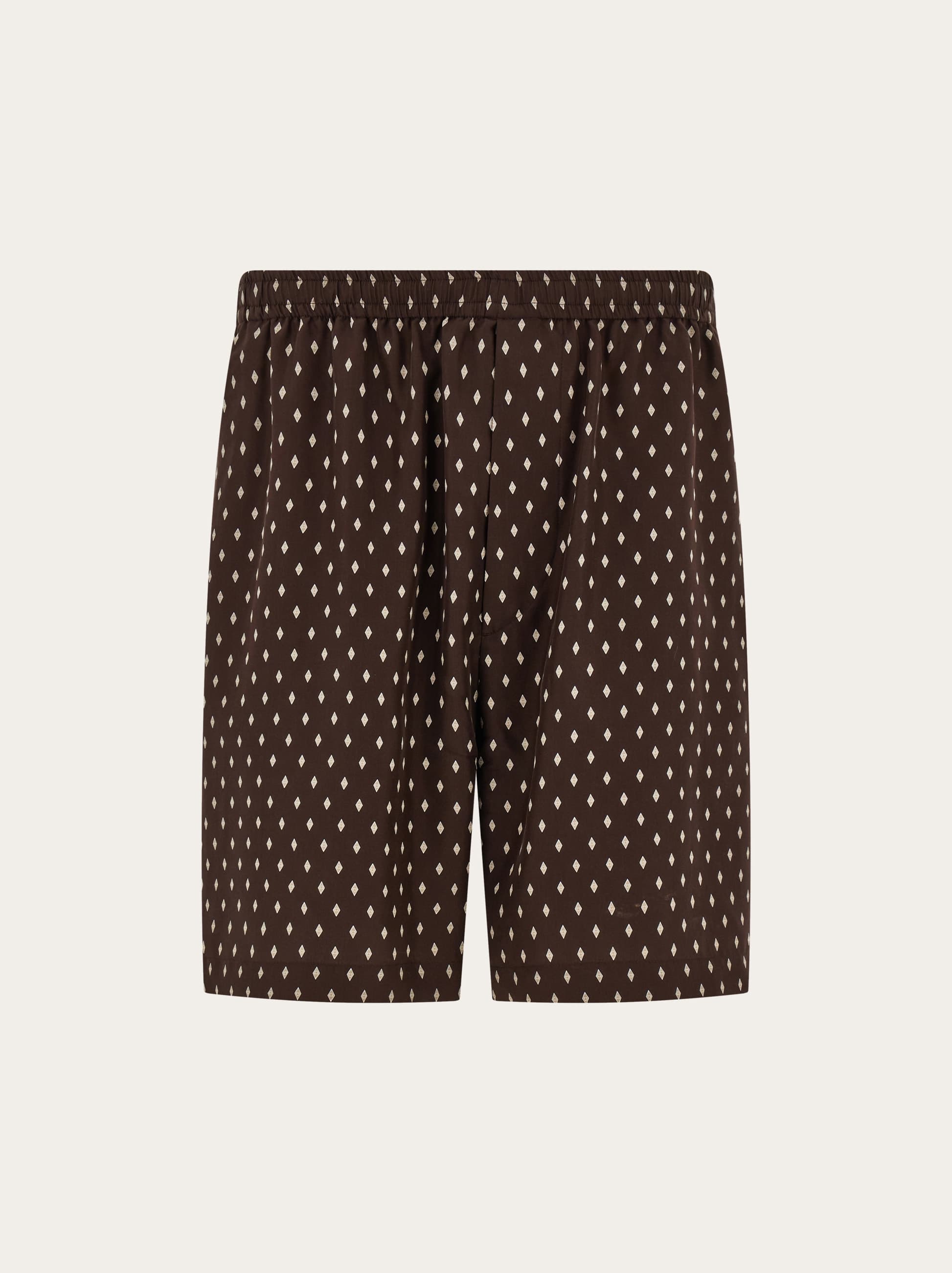 Ferragamo Uomo Bermuda in seta Marrone
