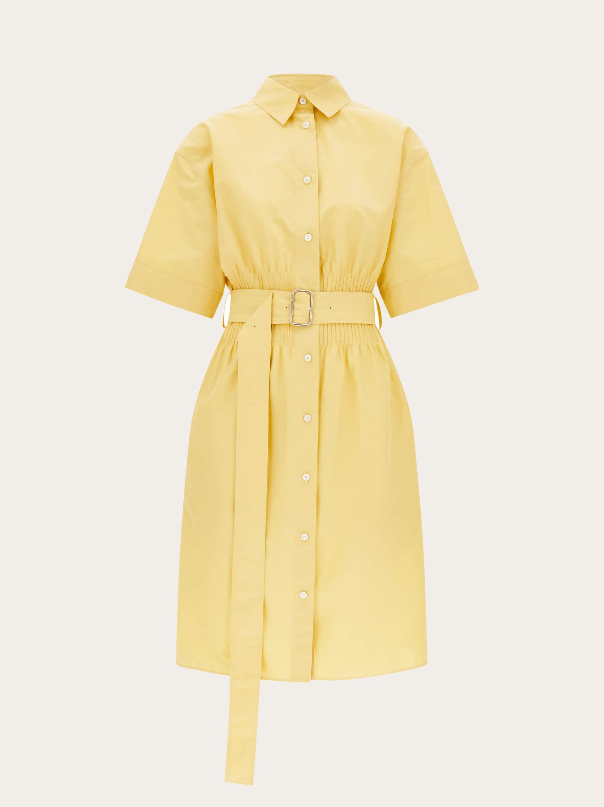 Ferragamo Donna Chemisier in cotone e seta Giallo