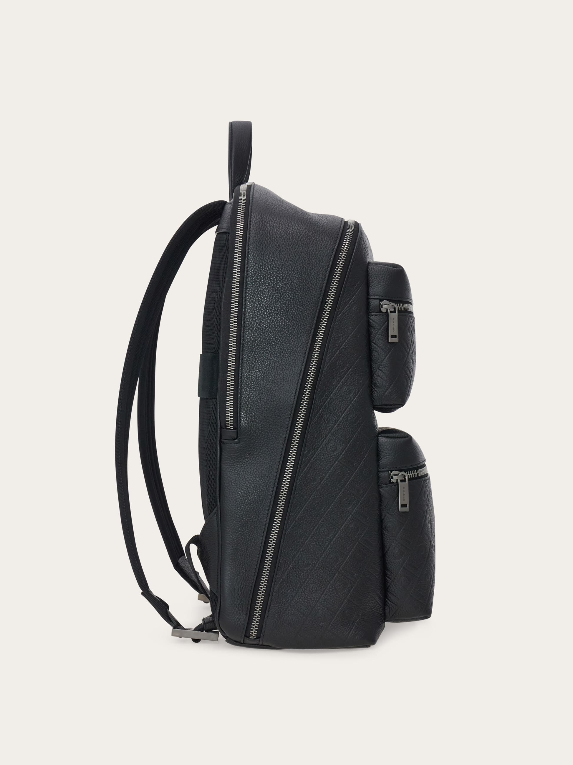 Ferragamo Monogram Backpack In Black
