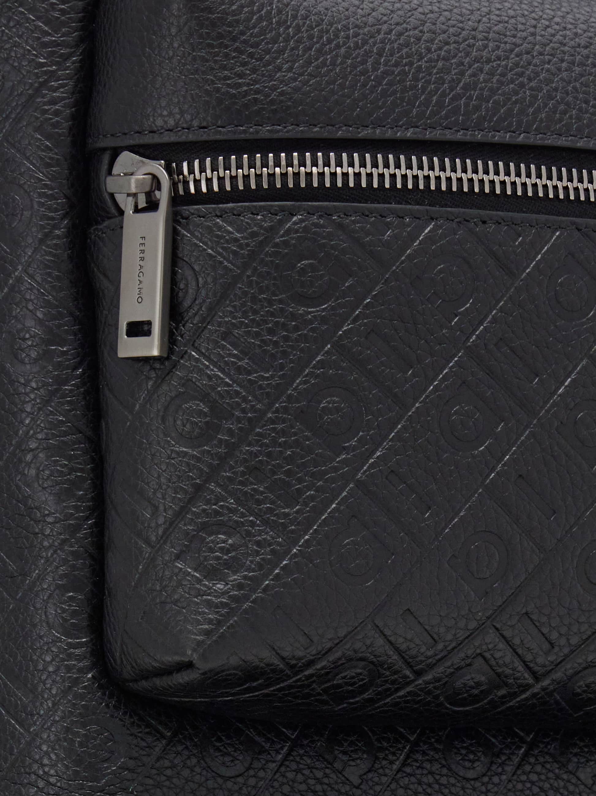 Ferragamo Monogram Backpack In Black