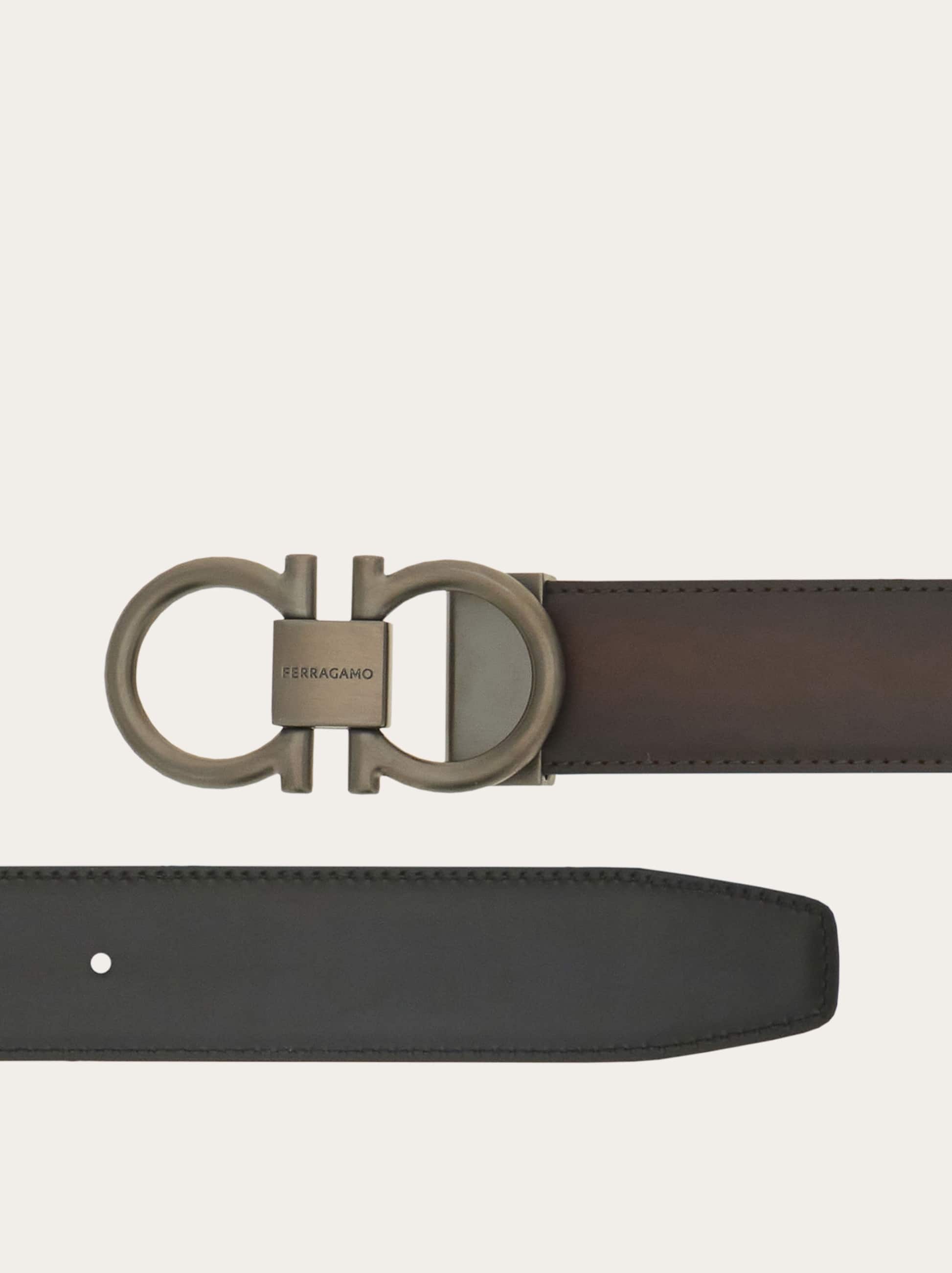  Ferragamo Herren Verstellbarer Gancini Wendegürtel Braun 