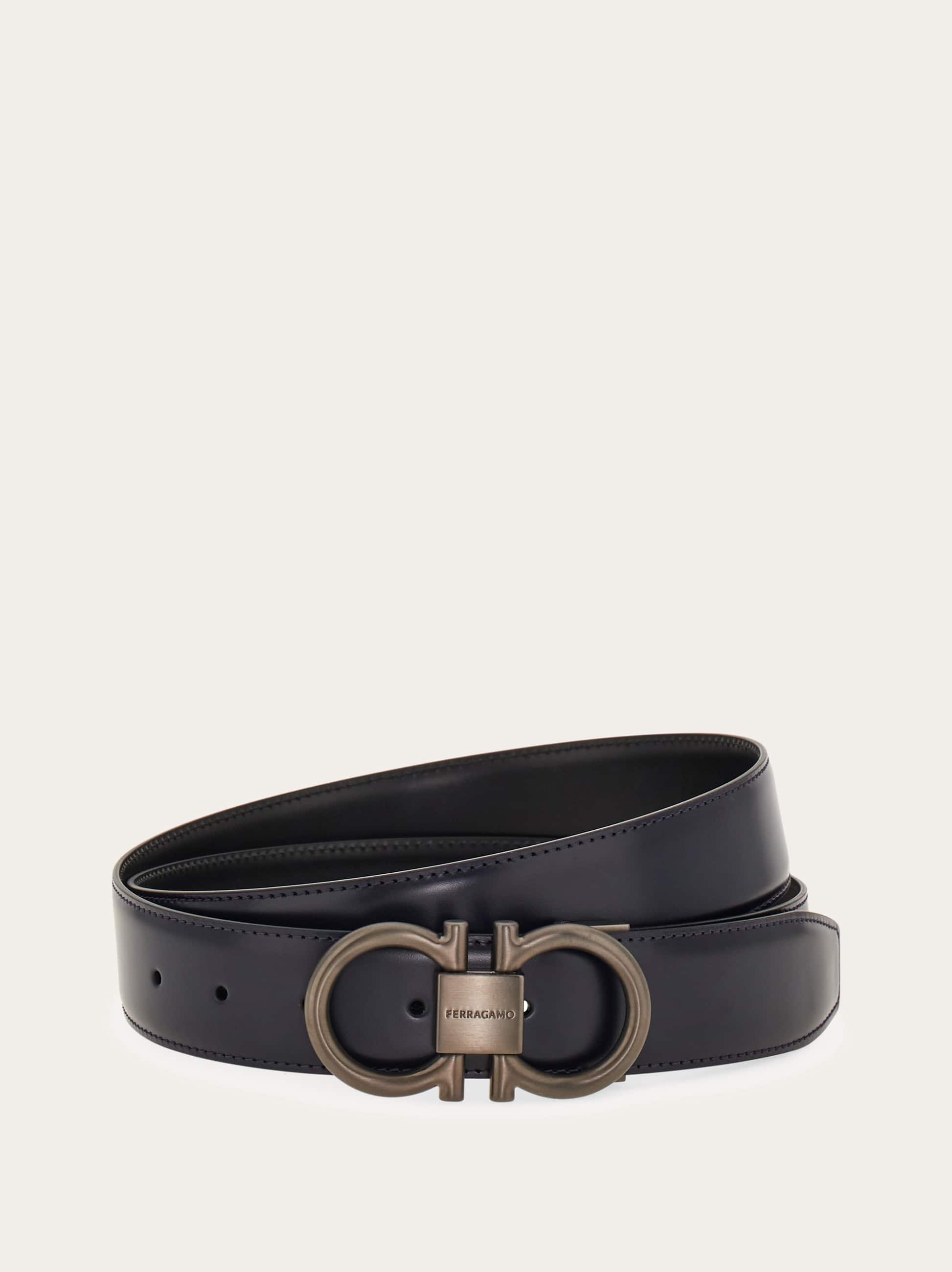 Ferragamo Uomo Cintura reversibile e regolabile Gancini Blu