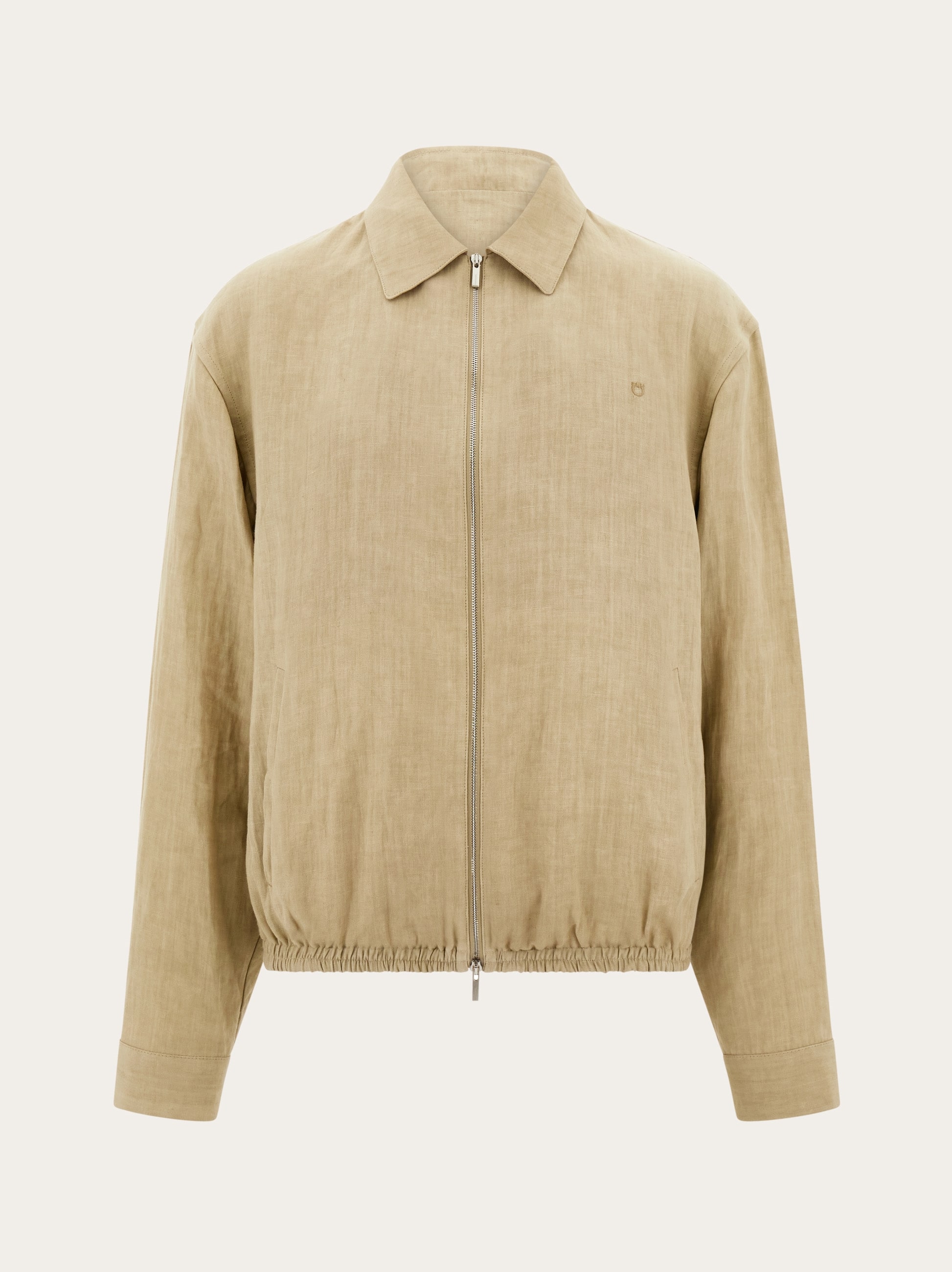 Ferragamo Uomo Blouson in puro lino Beige