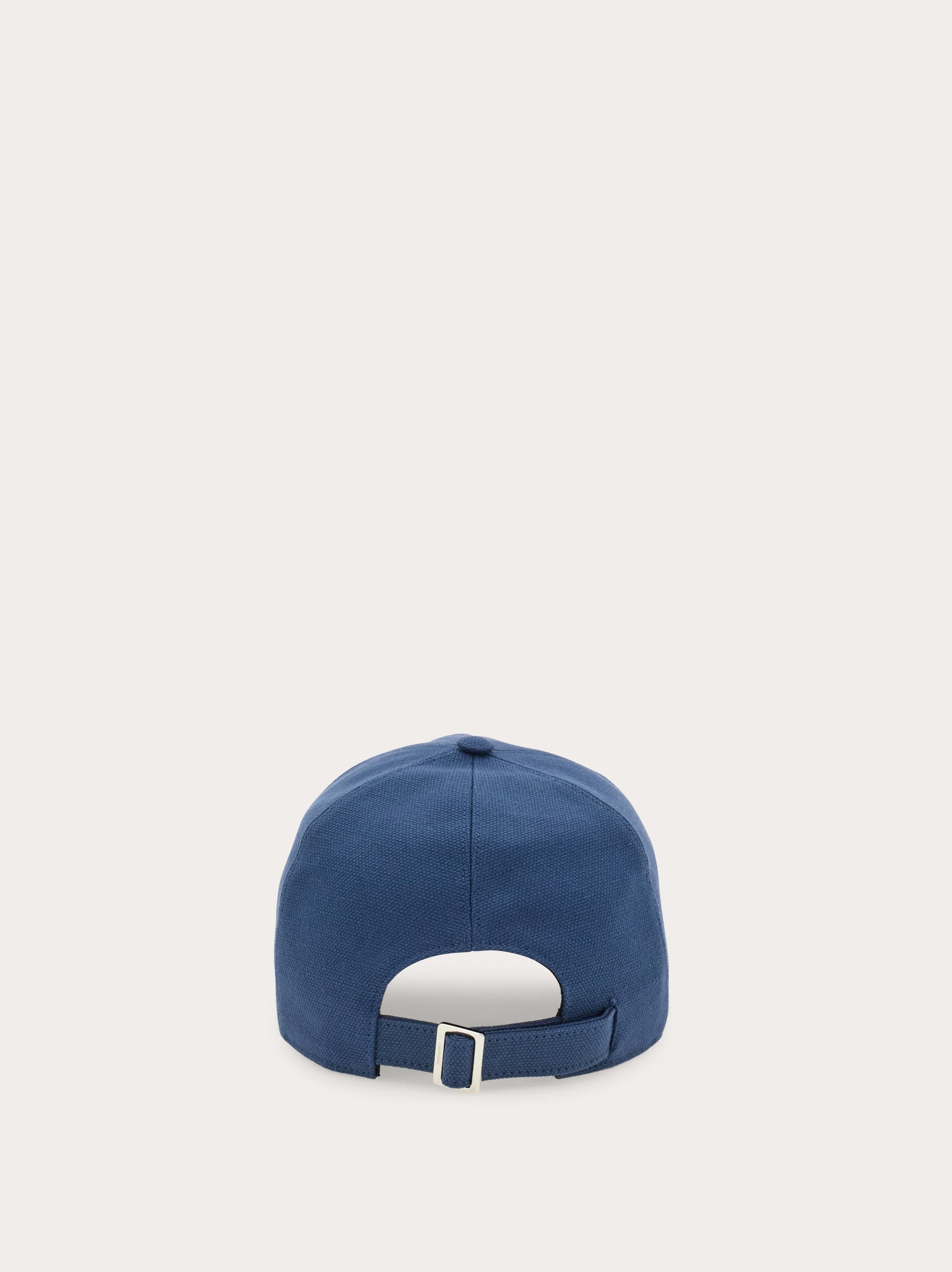  Ferragamo Men Macro Logo Baseball Cap Blue 
