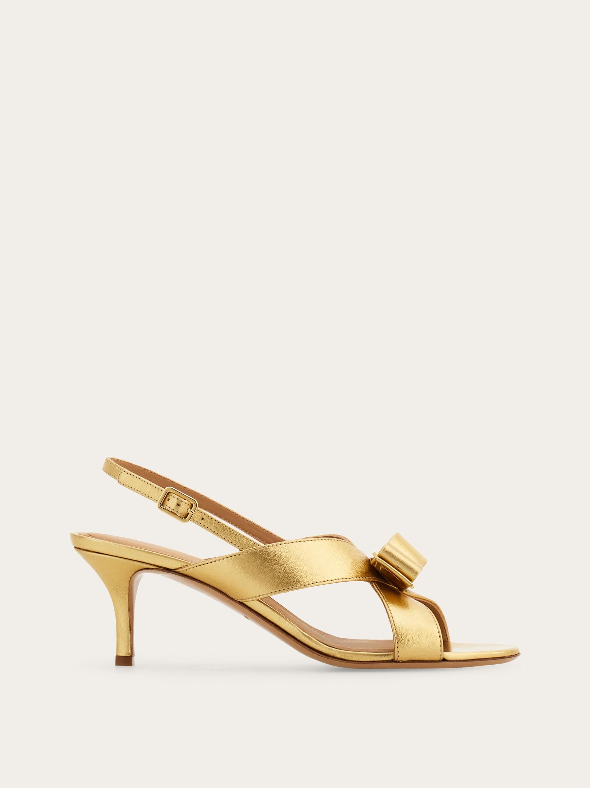 Ferragamo Donna Sandalo fiocco Vara Oro Taglia 35.5