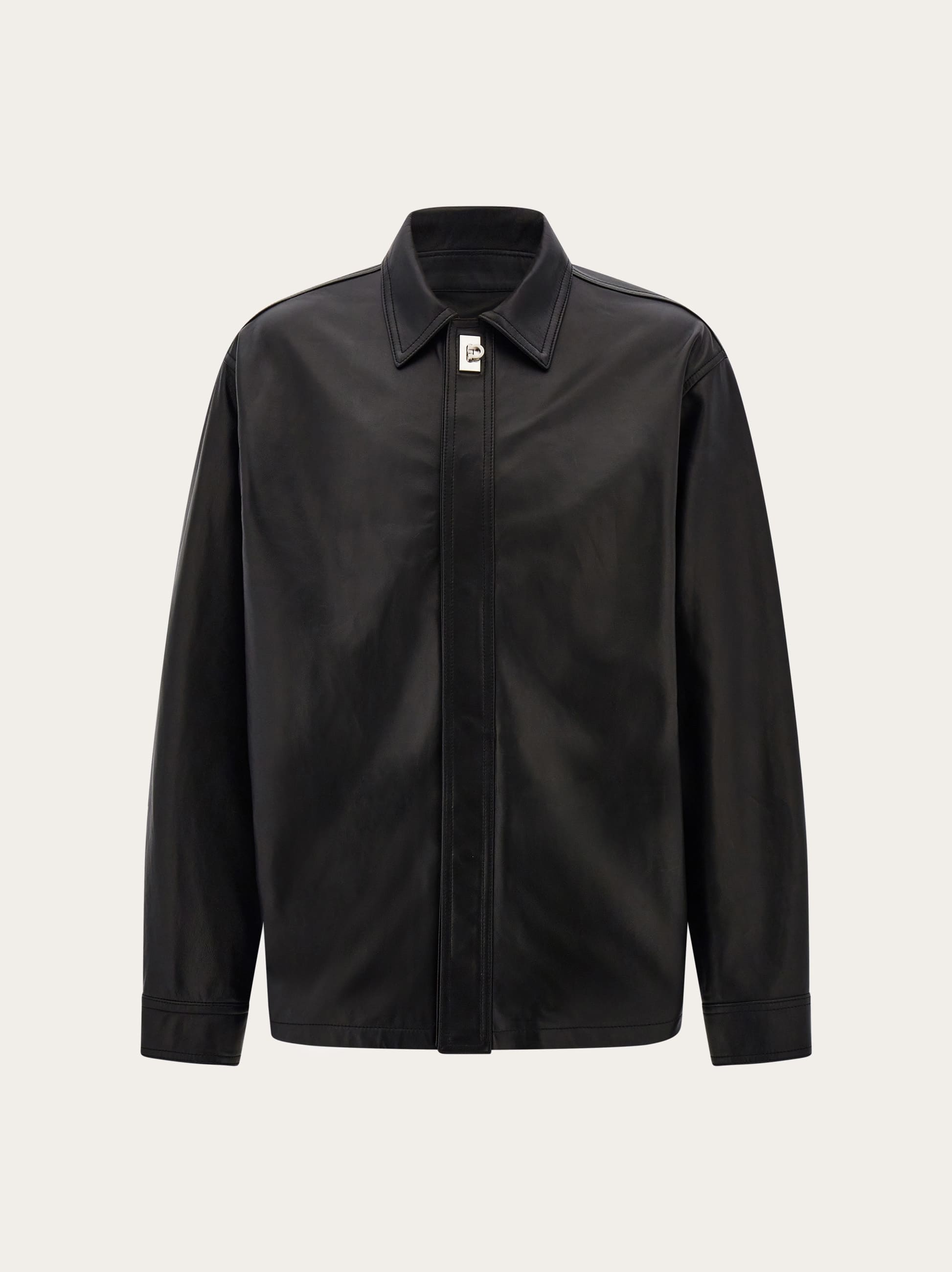 Ferragamo Uomo Over shirt in nappa Nero