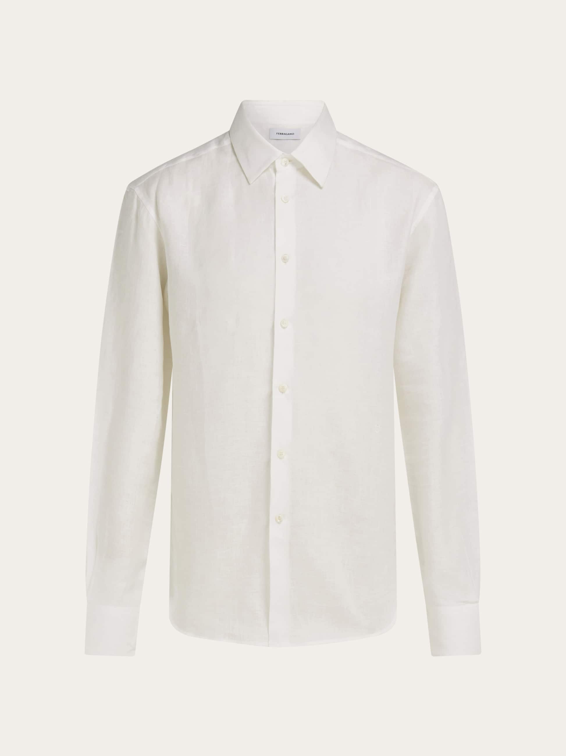 Ferragamo Uomo Camicia in popeline Bianco