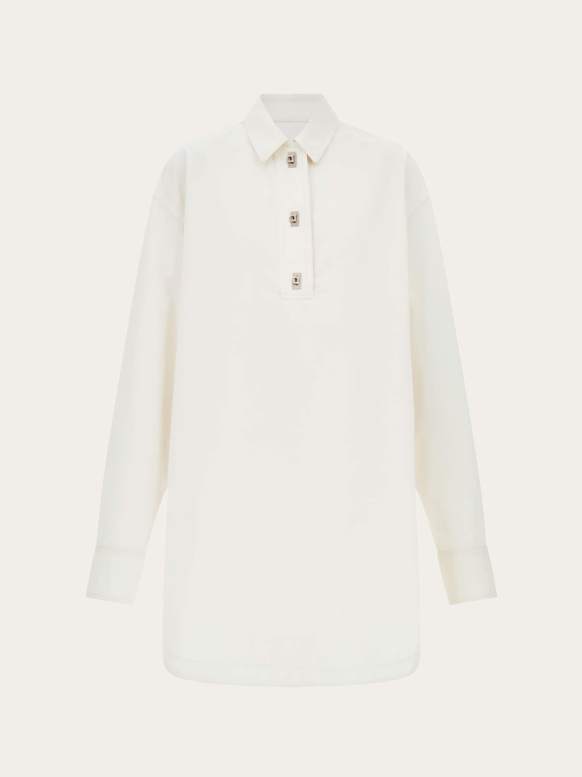 Ferragamo Donna Chemisier in cotone e seta Bianco