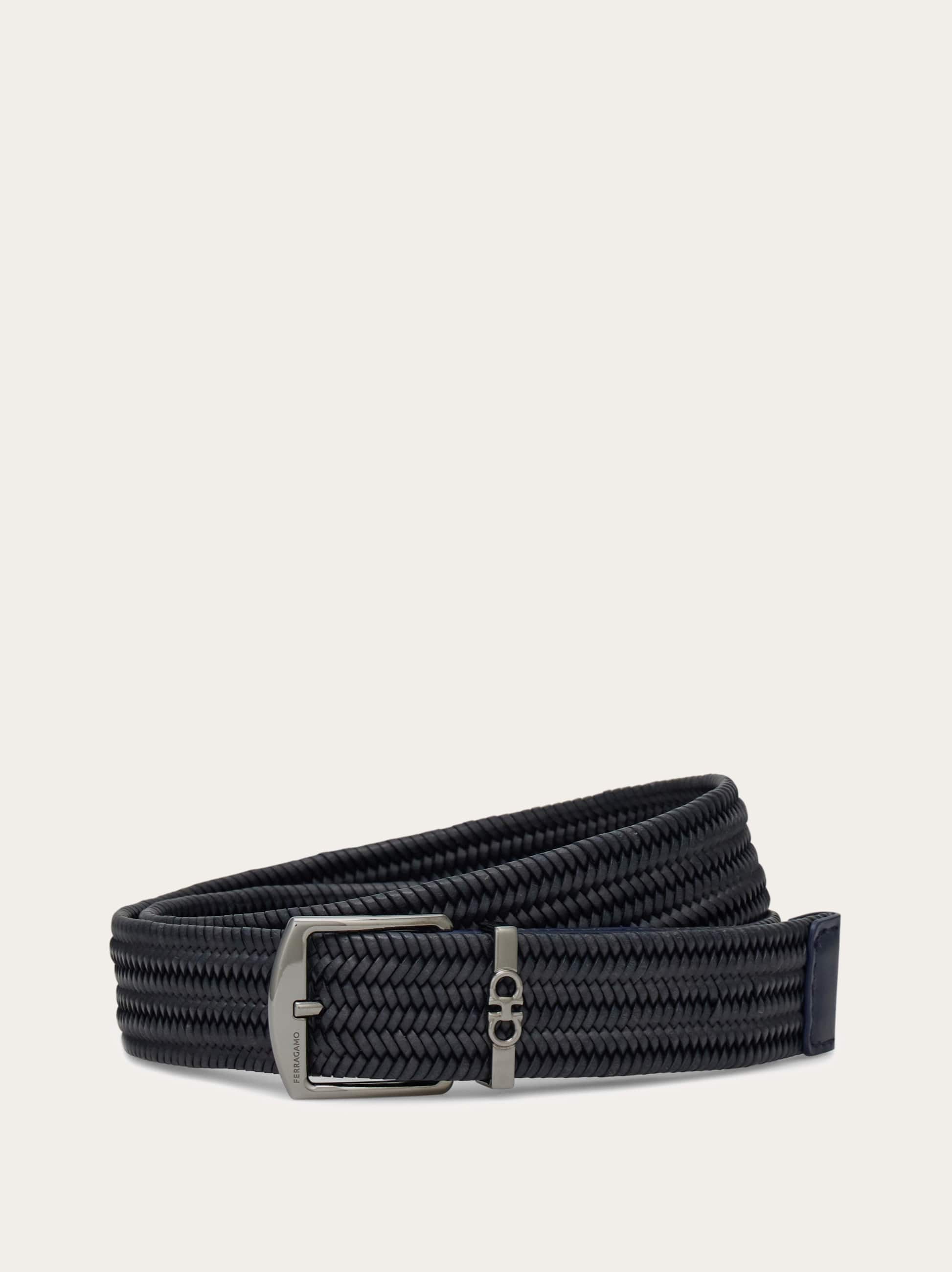 Ferragamo Woven Belt In Blue