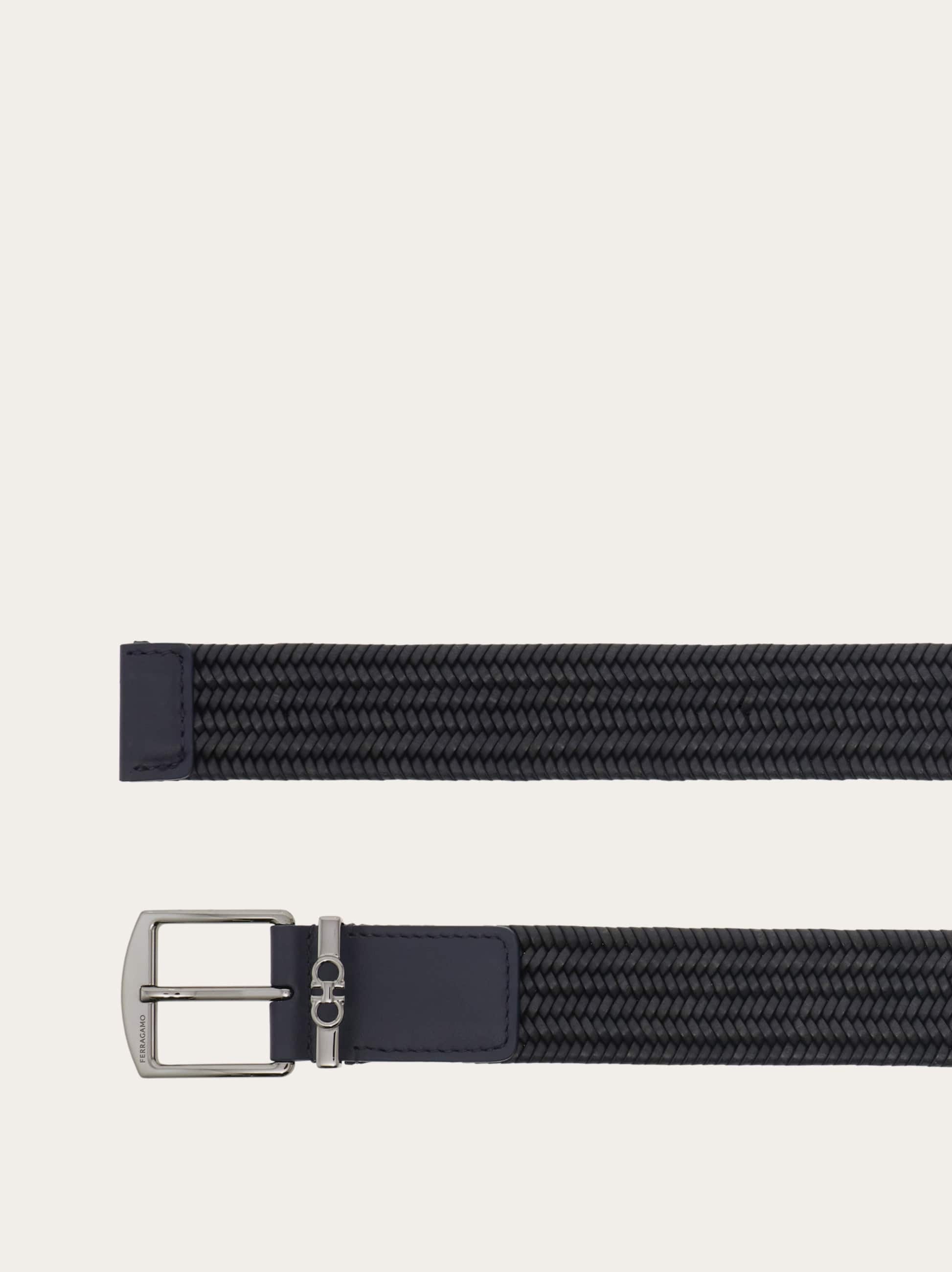  Ferragamo Herren Flechtgürtel Blau 