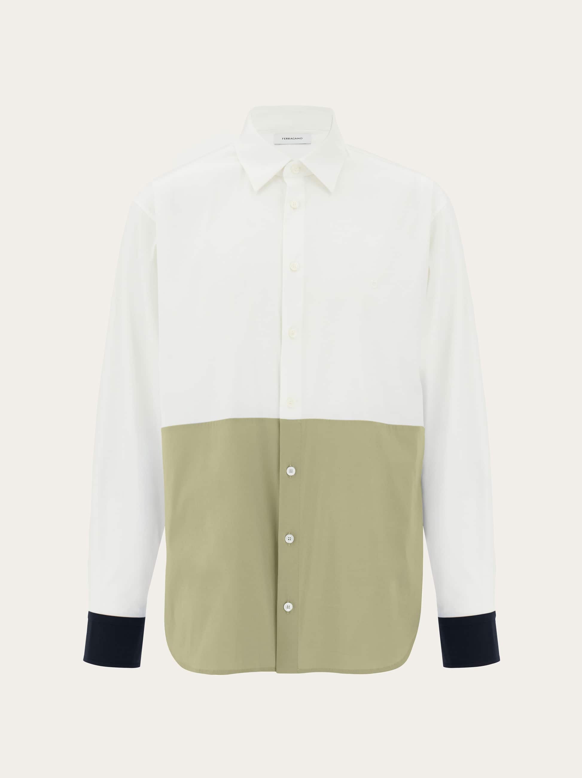 Ferragamo Uomo Camicia color block Bianco
