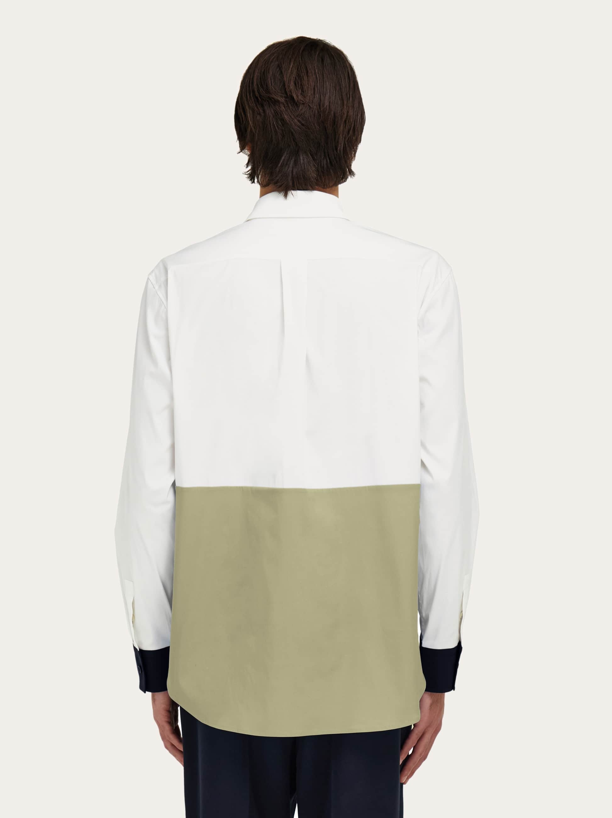  Ferragamo Herren Oberhemd Mit Farbblock-effekt Weiß 