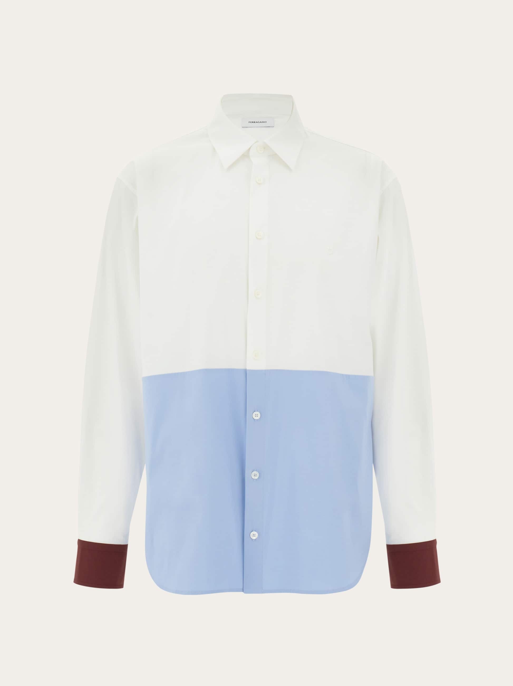 Ferragamo Uomo Camicia color block Bianco