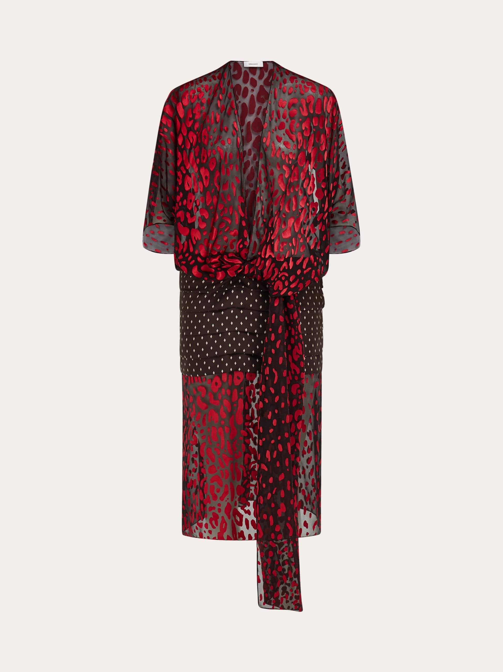 Ferragamo Donna Abito doppio materiale Rosso